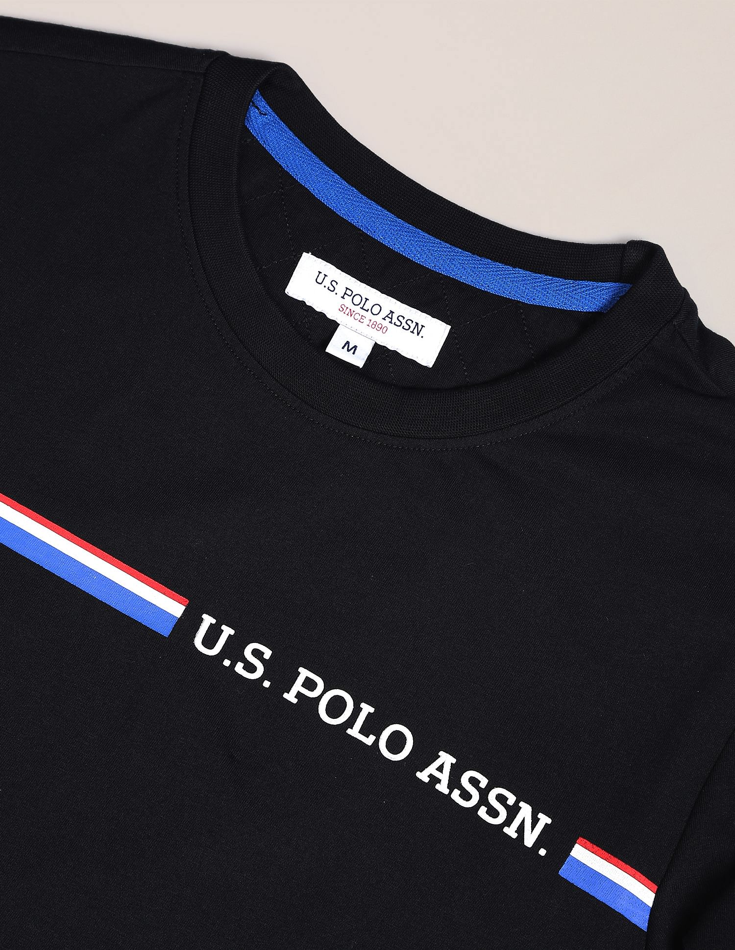 Crew Neck Brand Print T-Shirt Black - U.S. POLO ASSN. | Large