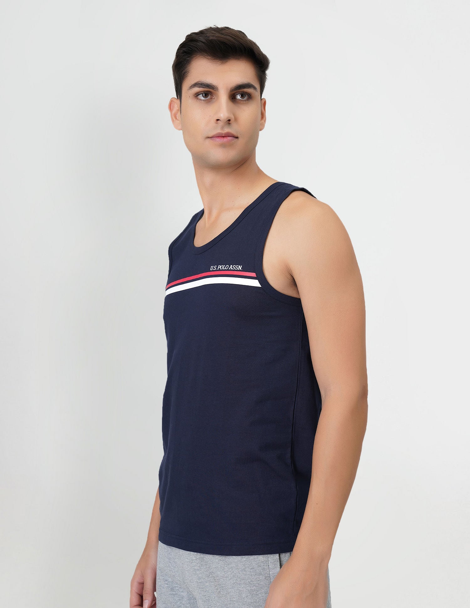 Striped Cotton EV005 Vest - Pack Of 1 Navy - U.S. POLO ASSN. | Large
