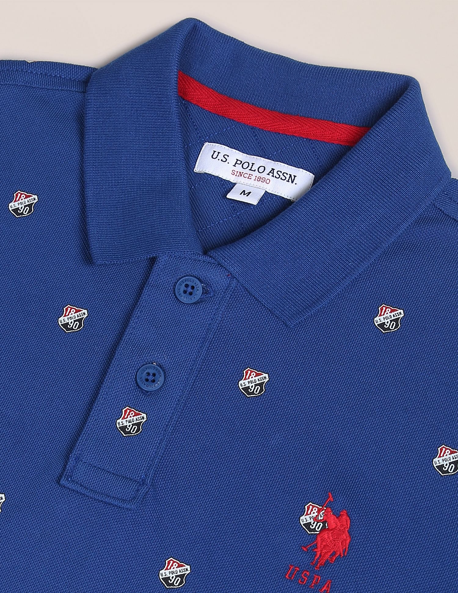 Shield Print Polo Shirt Blue - U.S. Polo Assn. India | Large