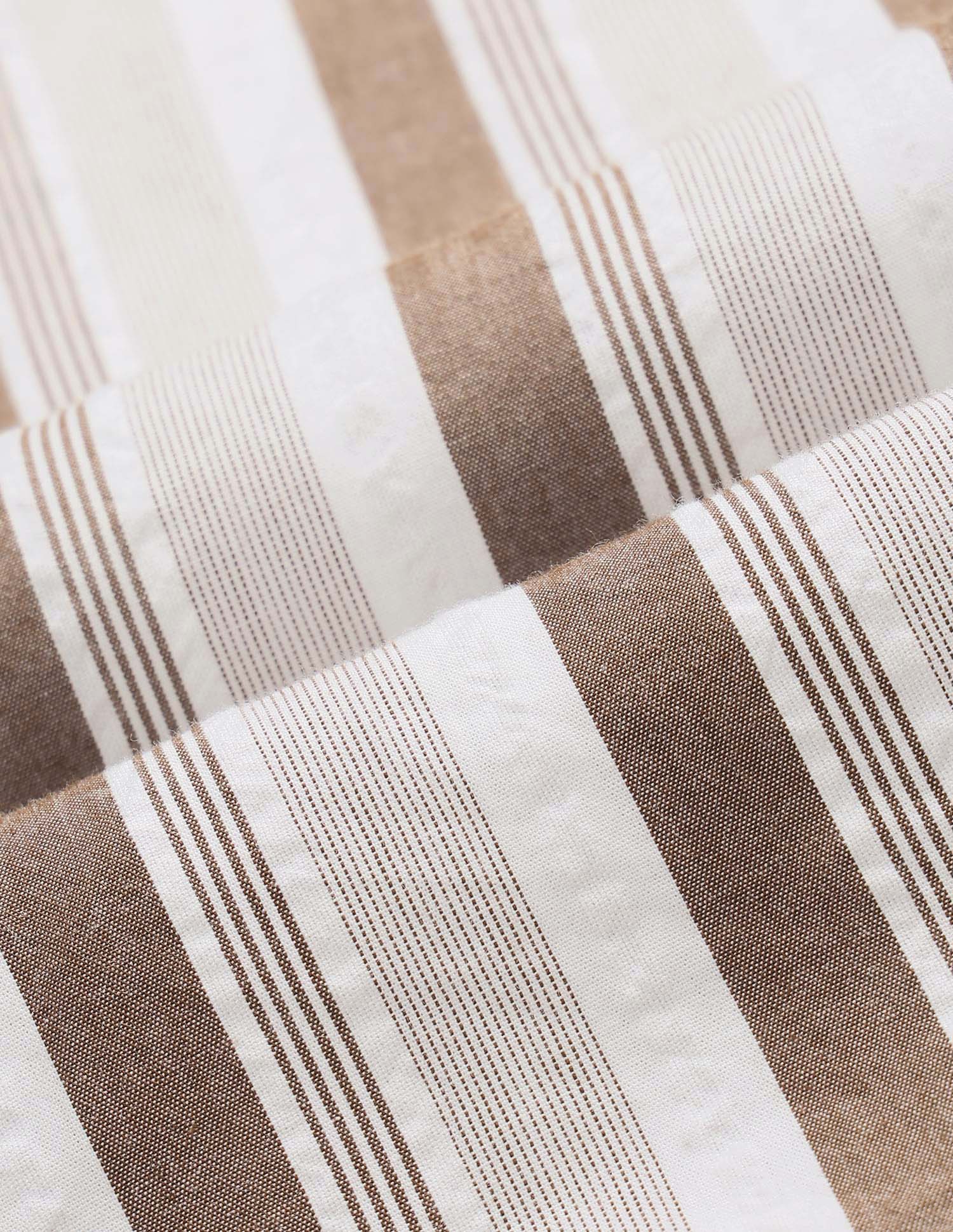 Vertical Striped Seersucker Shirt Brown - U.S. Polo Assn. India | Large