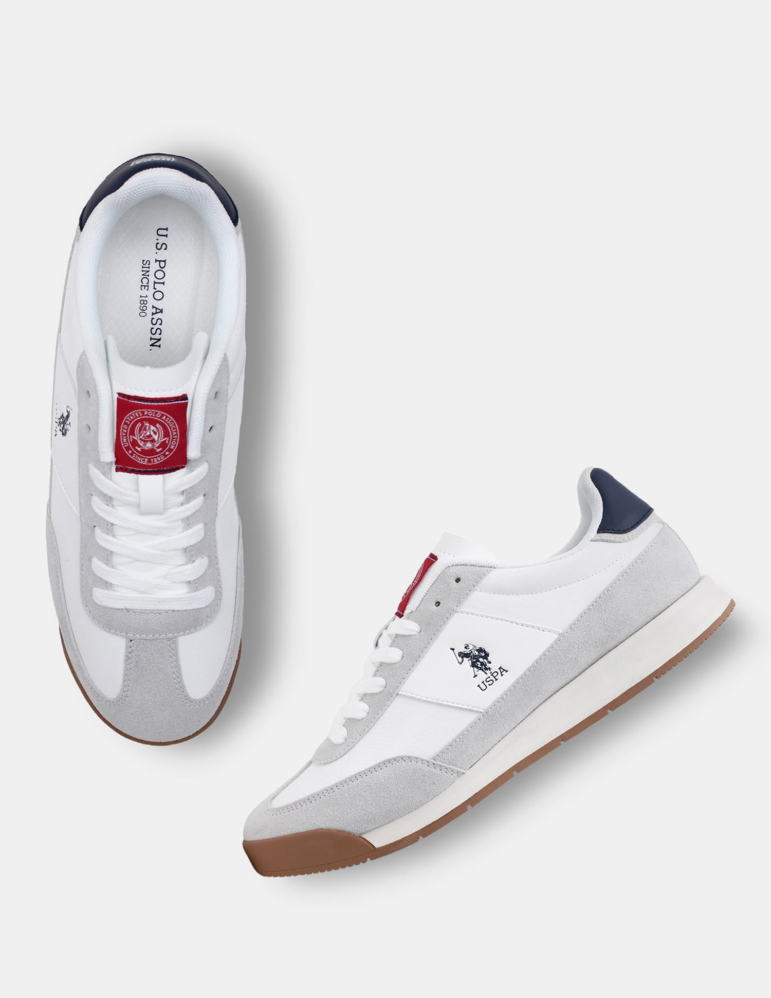 Colour Blocked Lace Ups Gallop Sneakers Off White - U.S. Polo Assn. India | Large