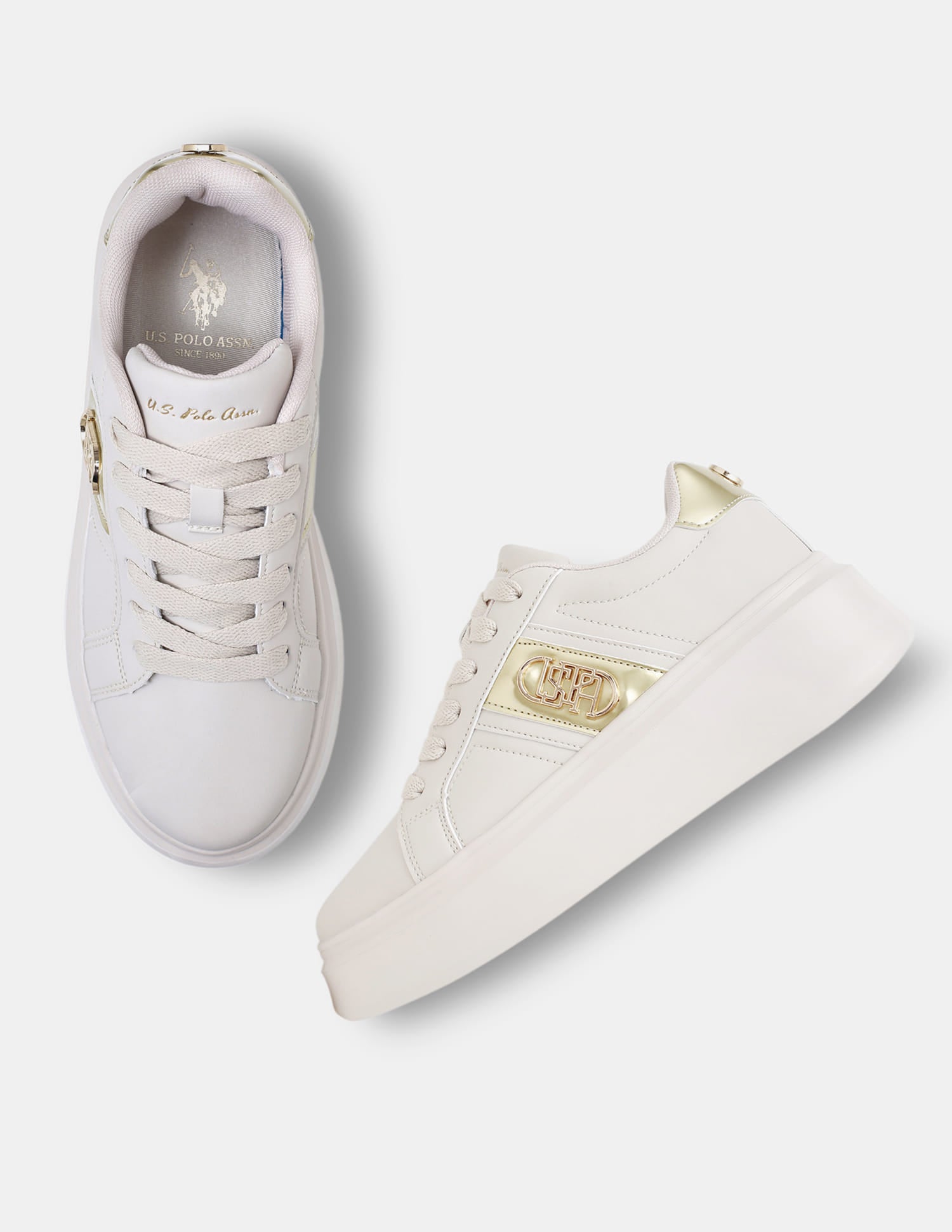 Women Nella Round Toe Sneakers Beige - U.S. Polo Assn. India | Large