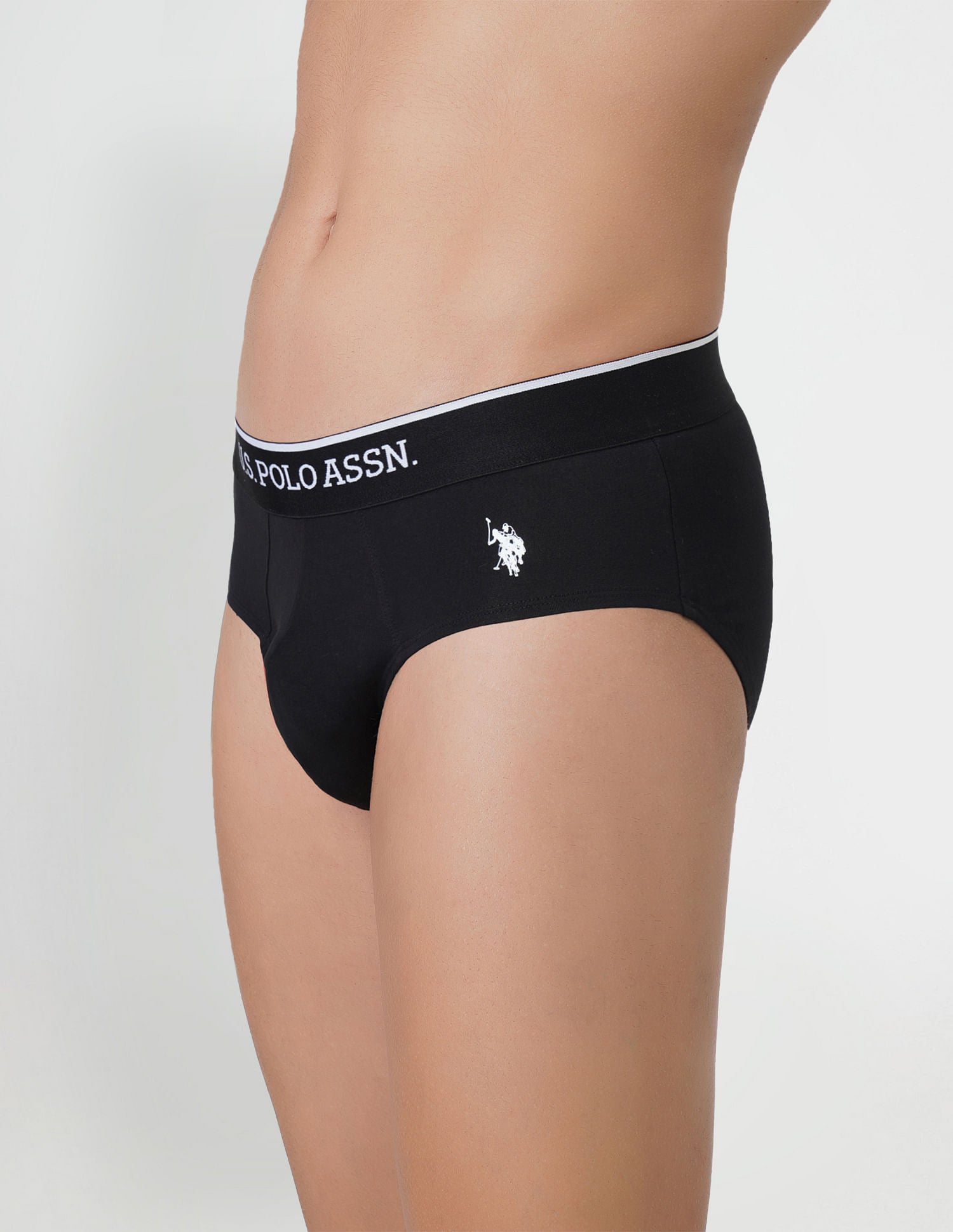 Cotton Stretch Antibacterial EB004 Briefs - Pack Of 2 Black and Blue - U.S. POLO ASSN. | Large