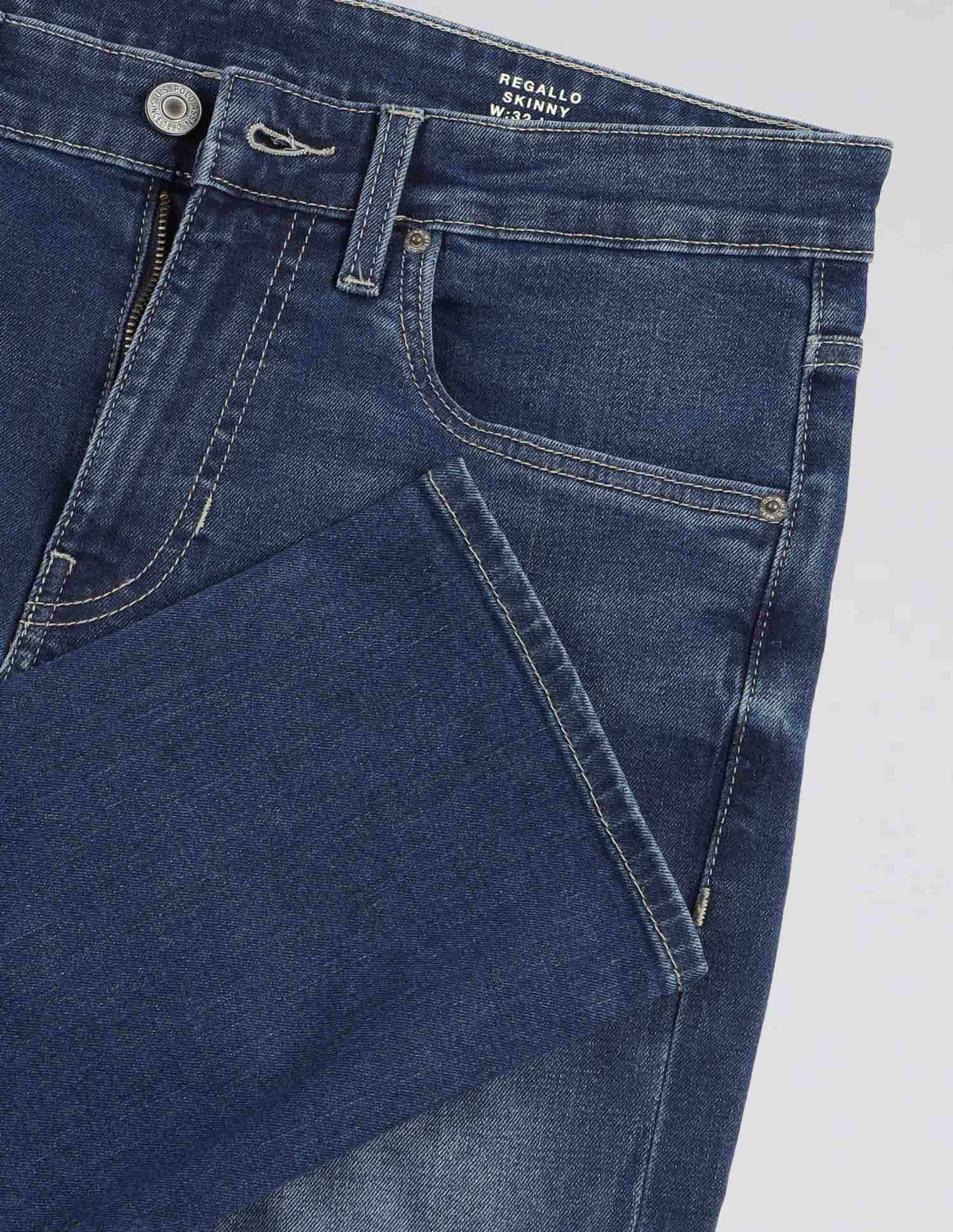 Regallo Skinny Fit Blue Vintage Jeans Dark Wash - U.S. Polo Assn. India | Large
