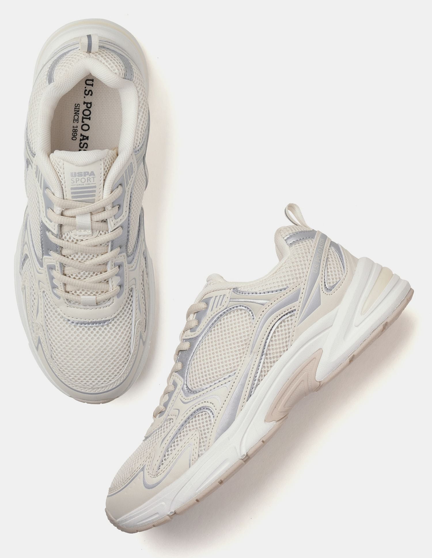 Women Eun-Ji Colour Blocked Sneakers Nude - U.S. POLO ASSN. | Large