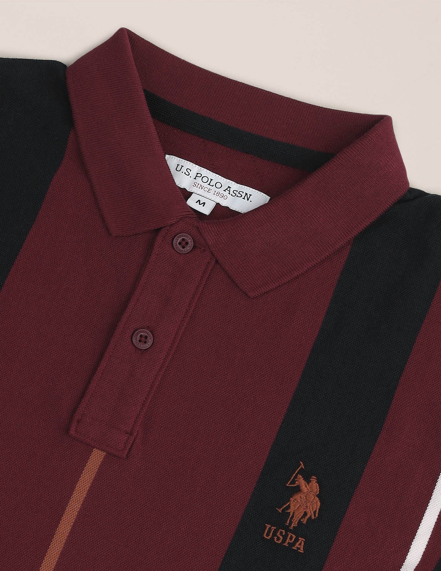 Vertical Stripe Slim Polo Shirt Red - U.S. POLO ASSN. | Large