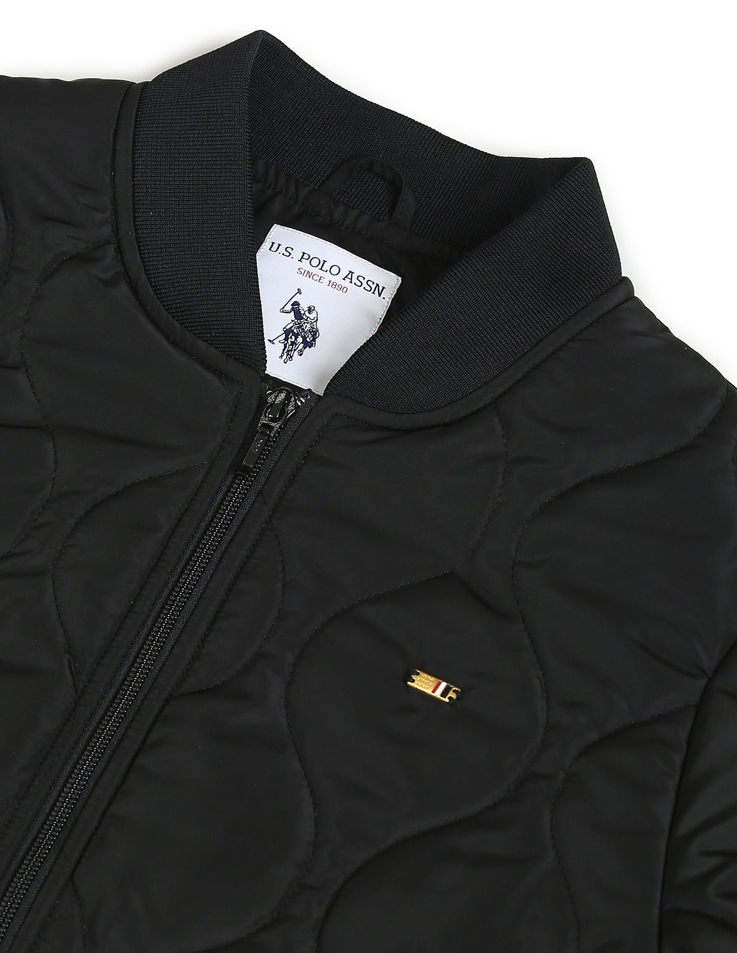 Longline Stand Neck Jacket Black - U.S. POLO ASSN. | Large