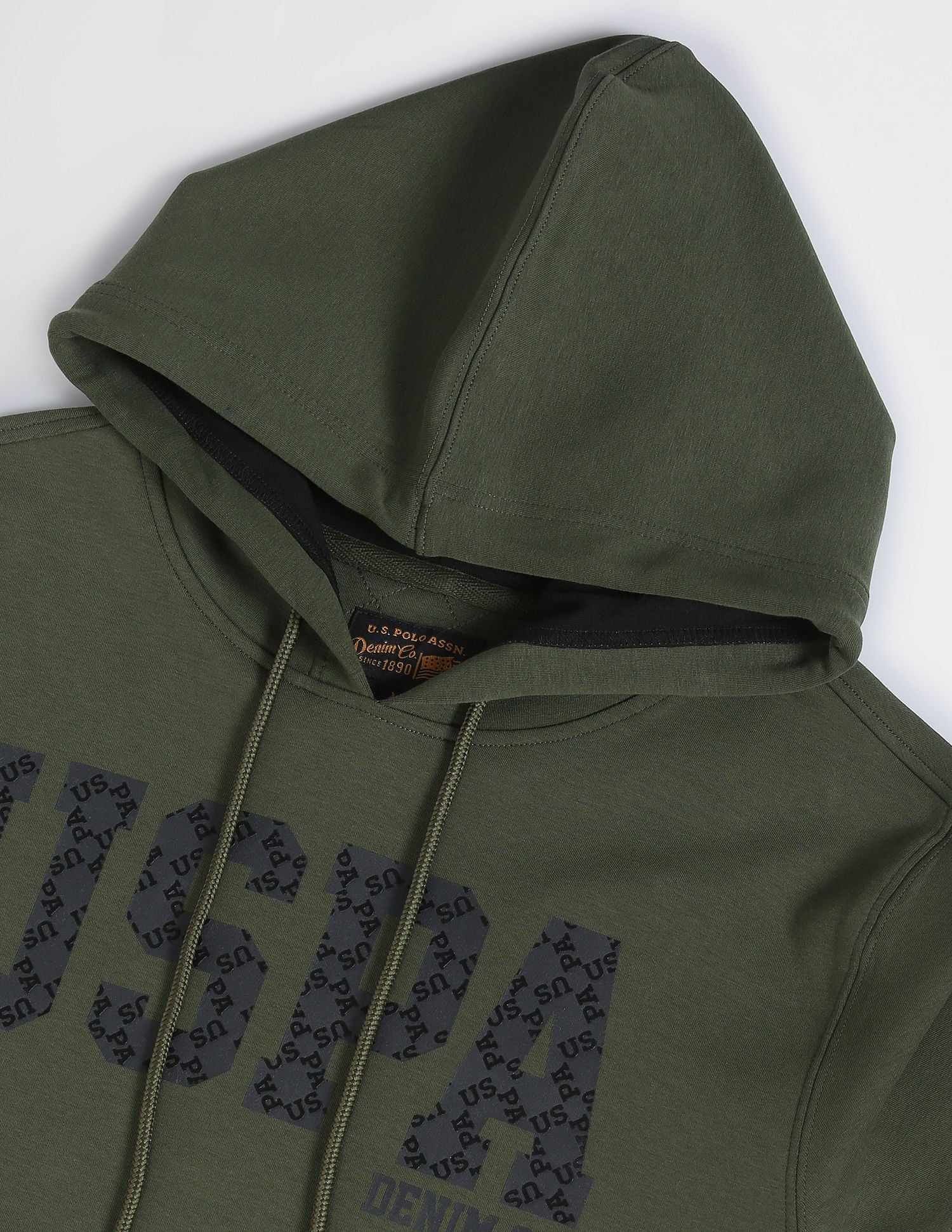 Brand Print Hooded Sweatshirt Olive - U.S. POLO ASSN. | Large