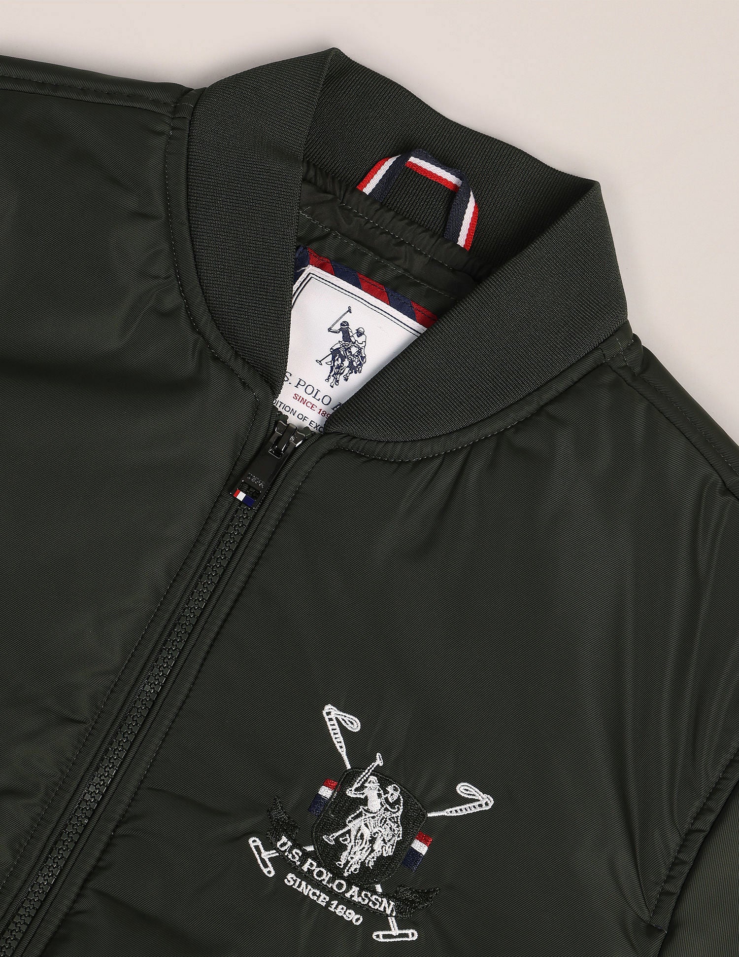 Regular Fit Solid Bomber Jacket Olive - U.S. POLO ASSN. | Large