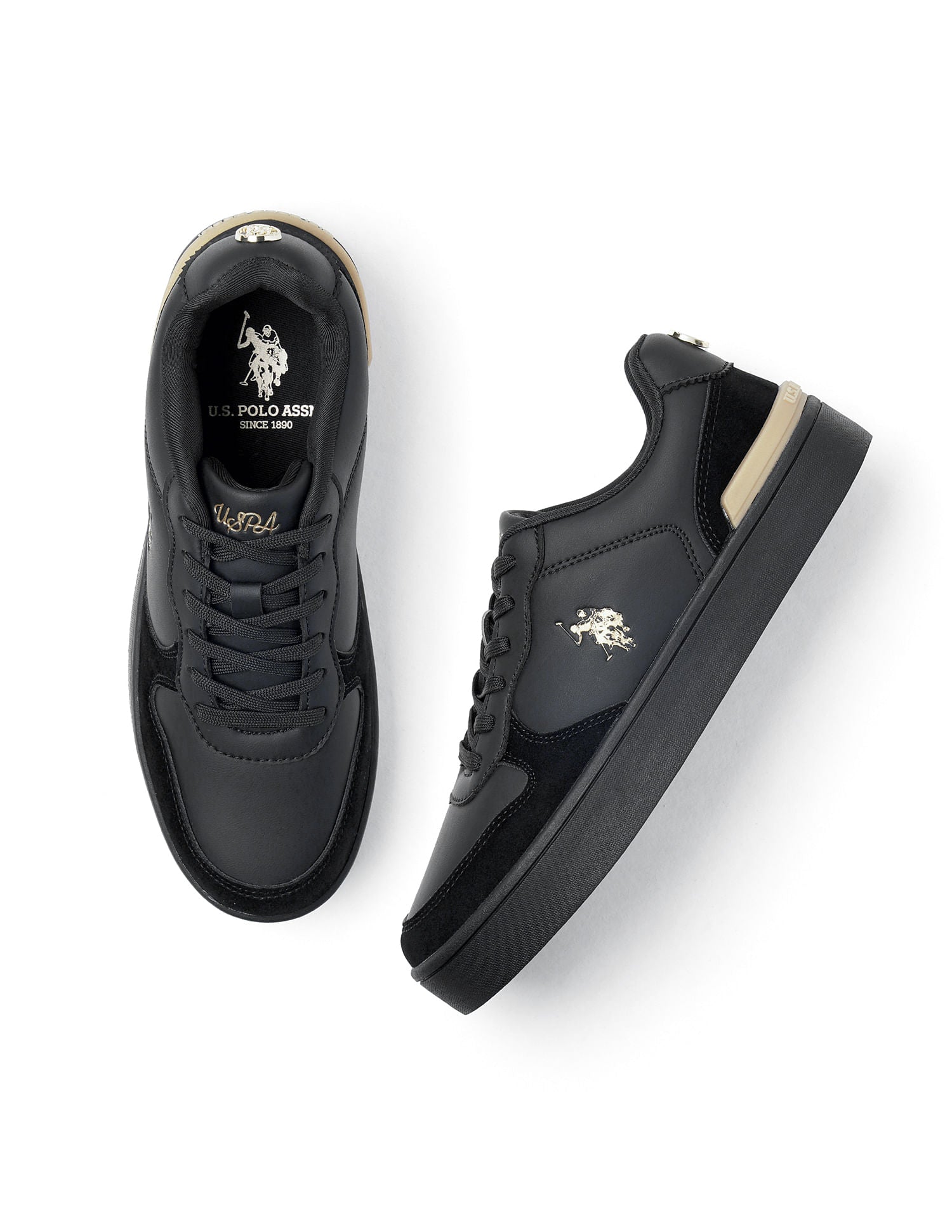 Women Textured Ingrid Sneakers Black - U.S. POLO ASSN. | Large