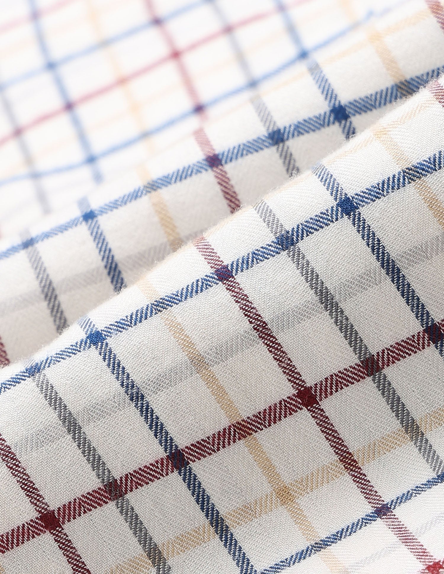 Grid Tattersall Checked Tailored Fit Shirt Ivory - U.S. POLO ASSN. | Large