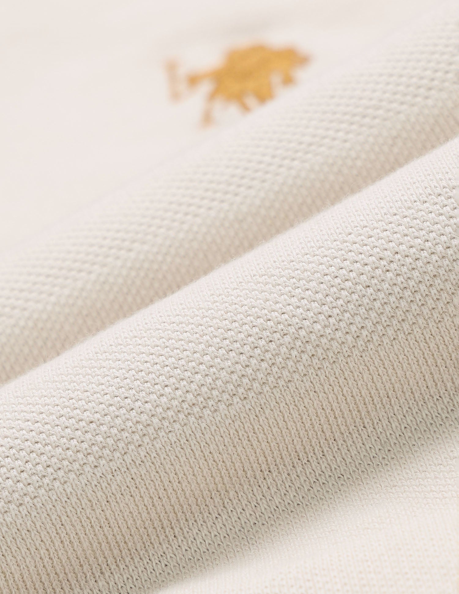 Boys Textured Pure Cotton Polo Shirt Ecru - U.S. POLO ASSN. | Large