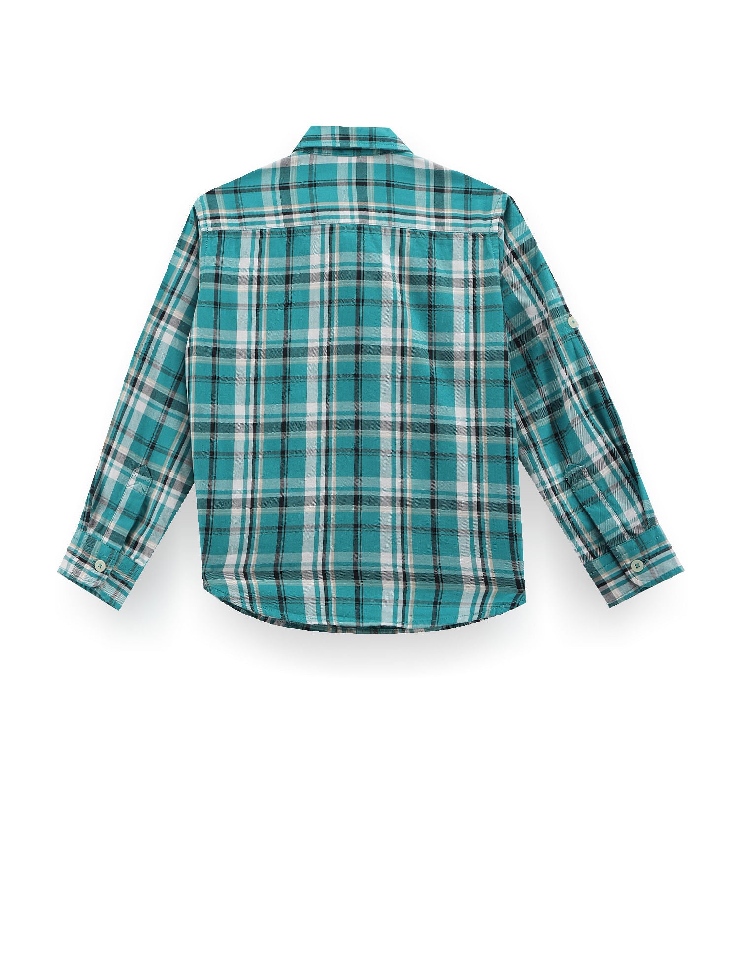 Boys Tartan Check Twill Shirt Aqua - U.S. POLO ASSN. | Large