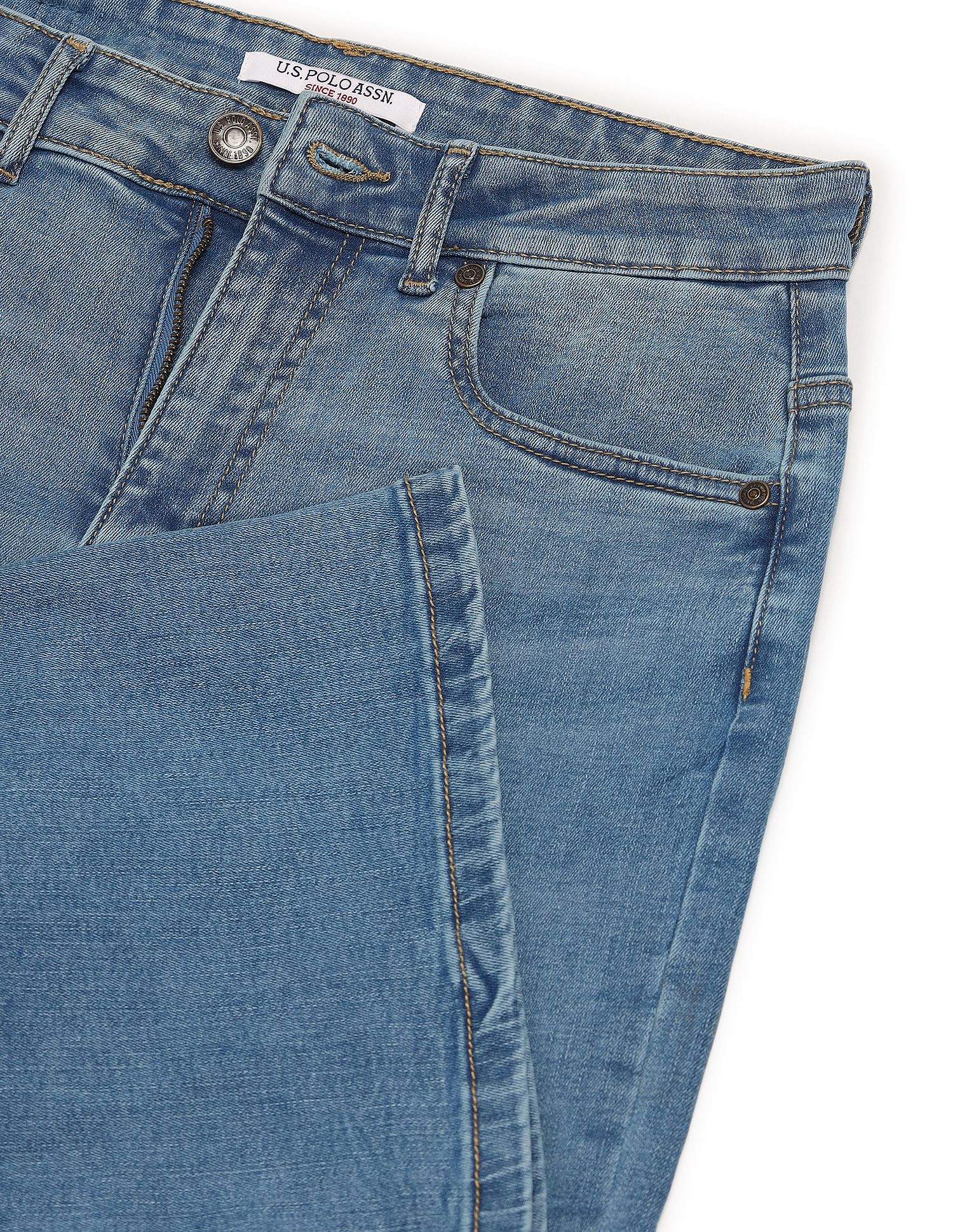 Straight Fit Mid Rise Jeans Blue - U.S. Polo Assn. India | Large