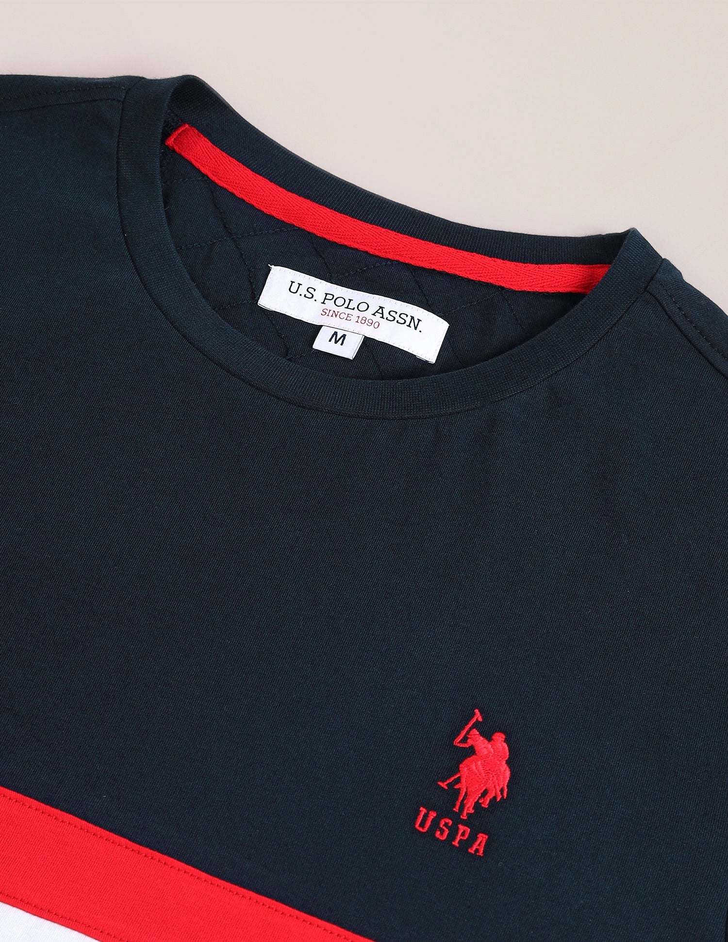 Colour Block Slim Fit T-Shirt Navy - U.S. POLO ASSN. | Large