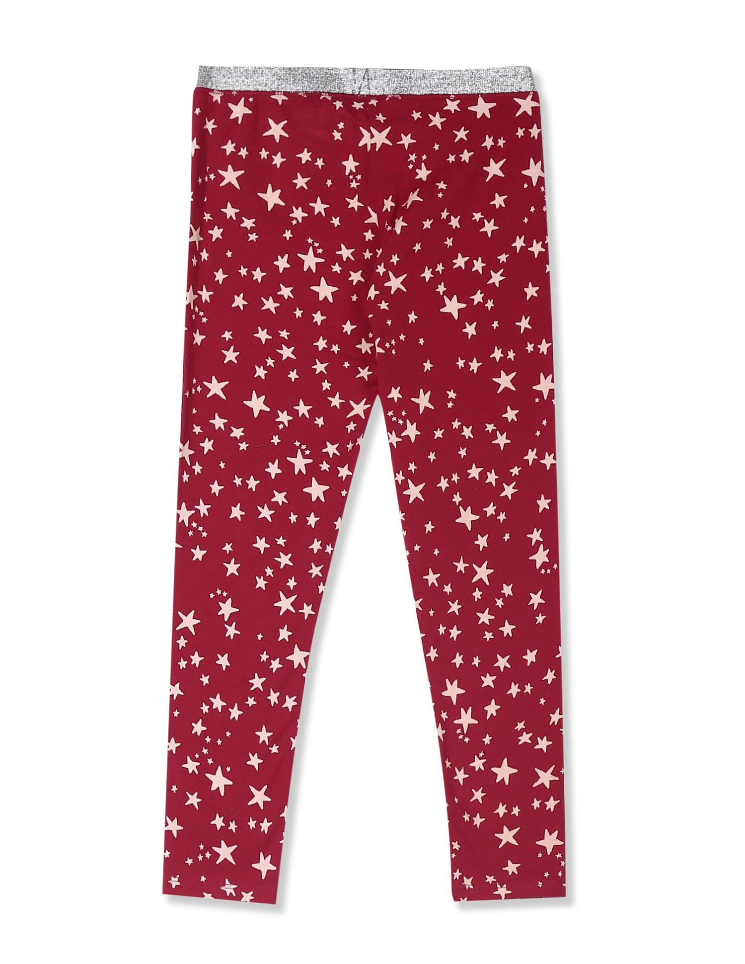 Girls Red Shimmery Waistband Star Print Leggings Red - U.S. POLO ASSN. | Large