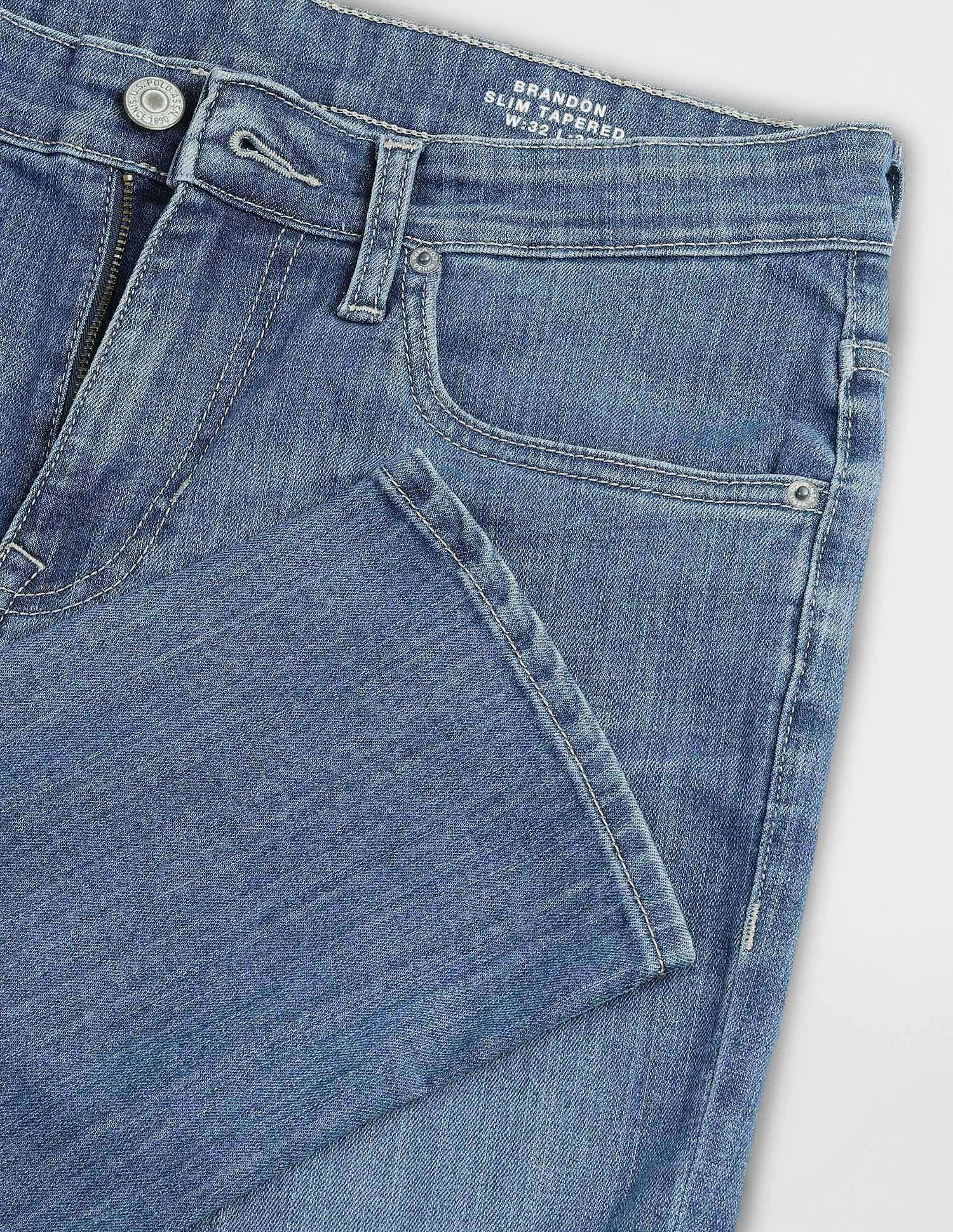 Brandon Slim Tapered Fit Blue Jeans Blue - U.S. Polo Assn. India | Large