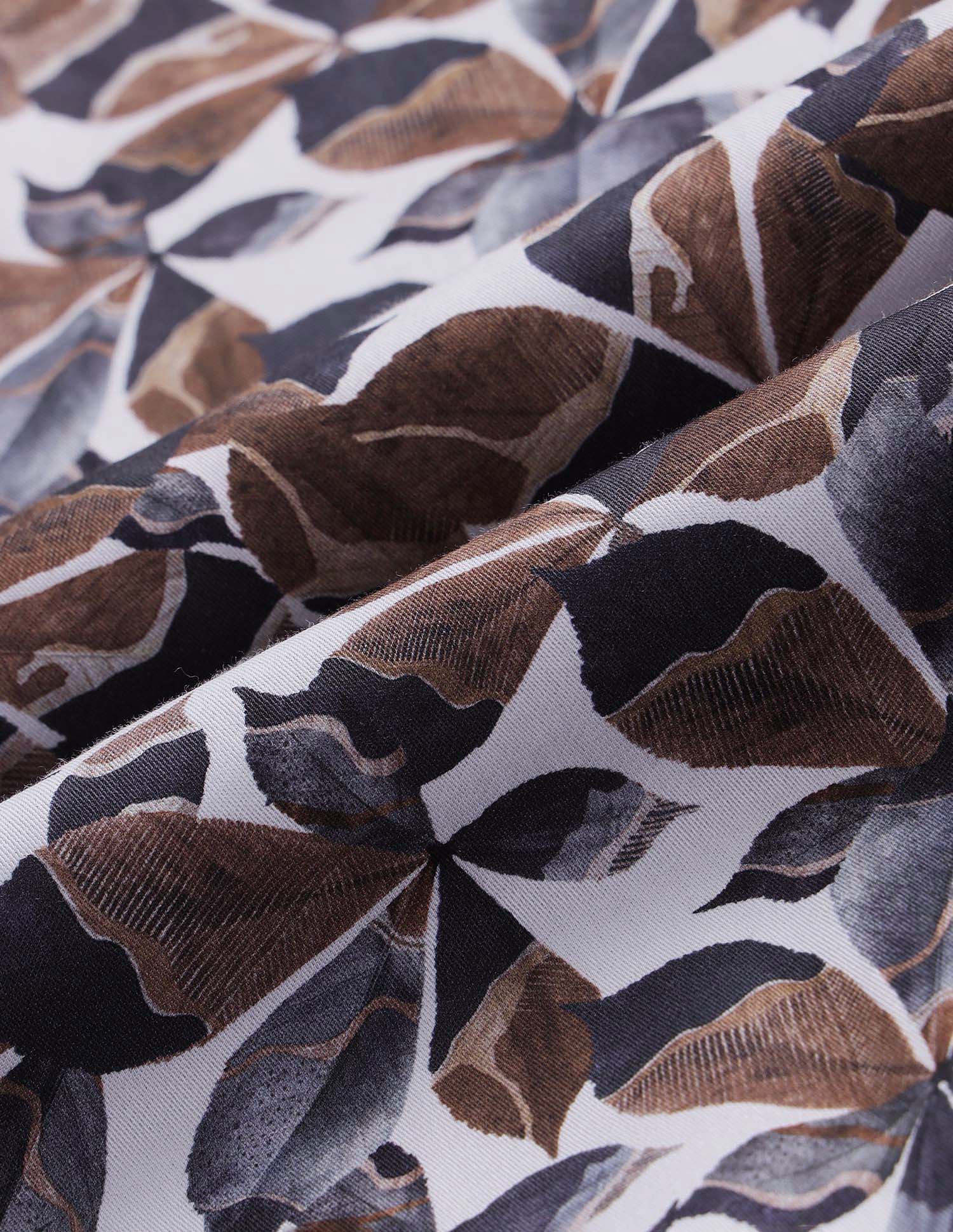 Satin Tropical Printed Shirt Brown - U.S. POLO ASSN. | Large