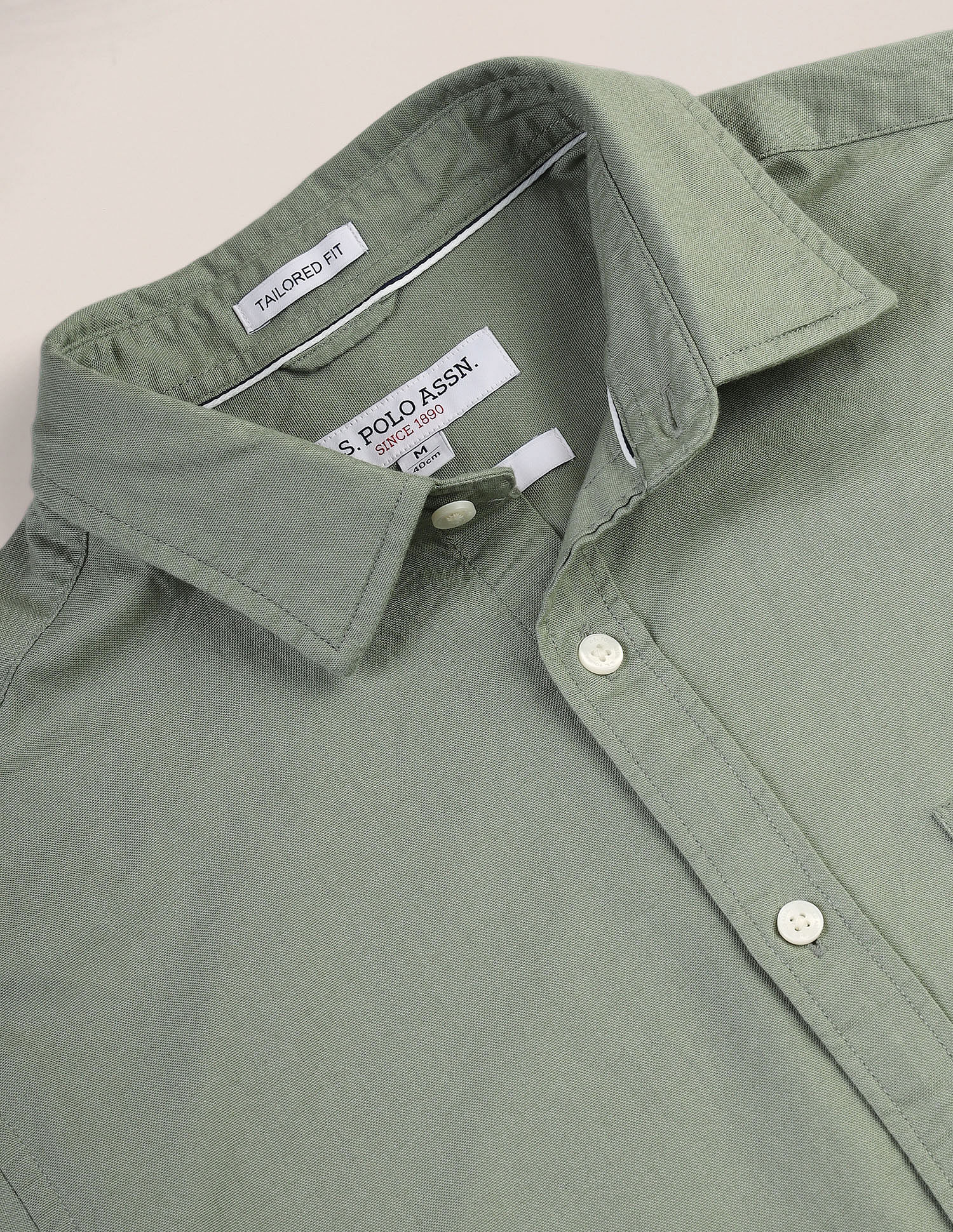 Solid Dobby Shirt Green - U.S. Polo Assn. India | Large