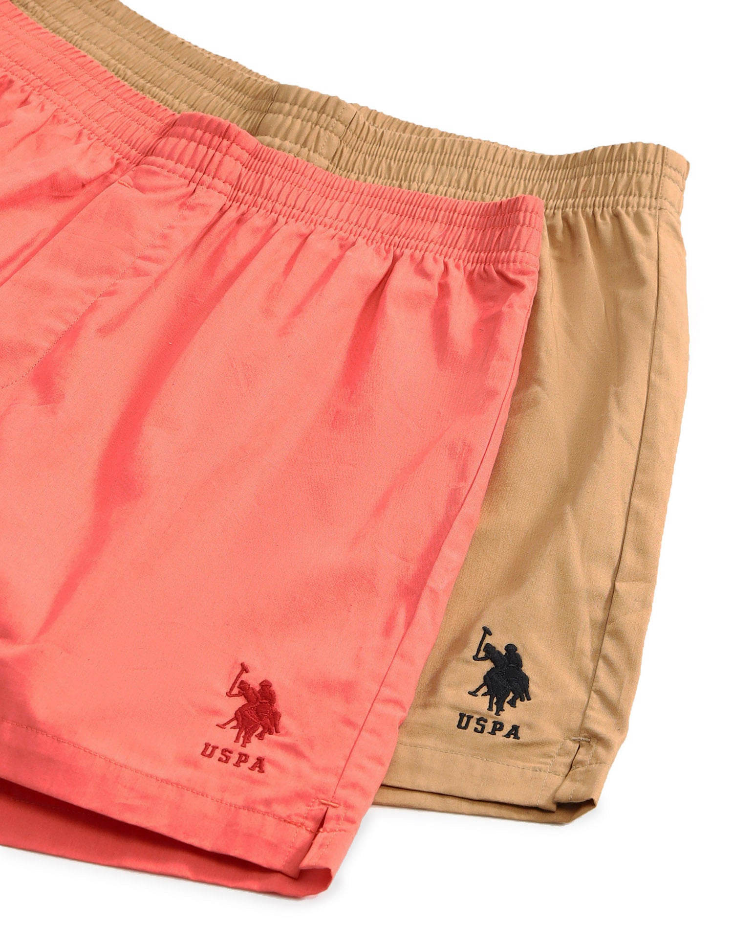 Comfort Regular Fit Solid OEX08 Boxers - Pack of 2 Iced Coffee and Crabapple - U.S. POLO ASSN. | Large
