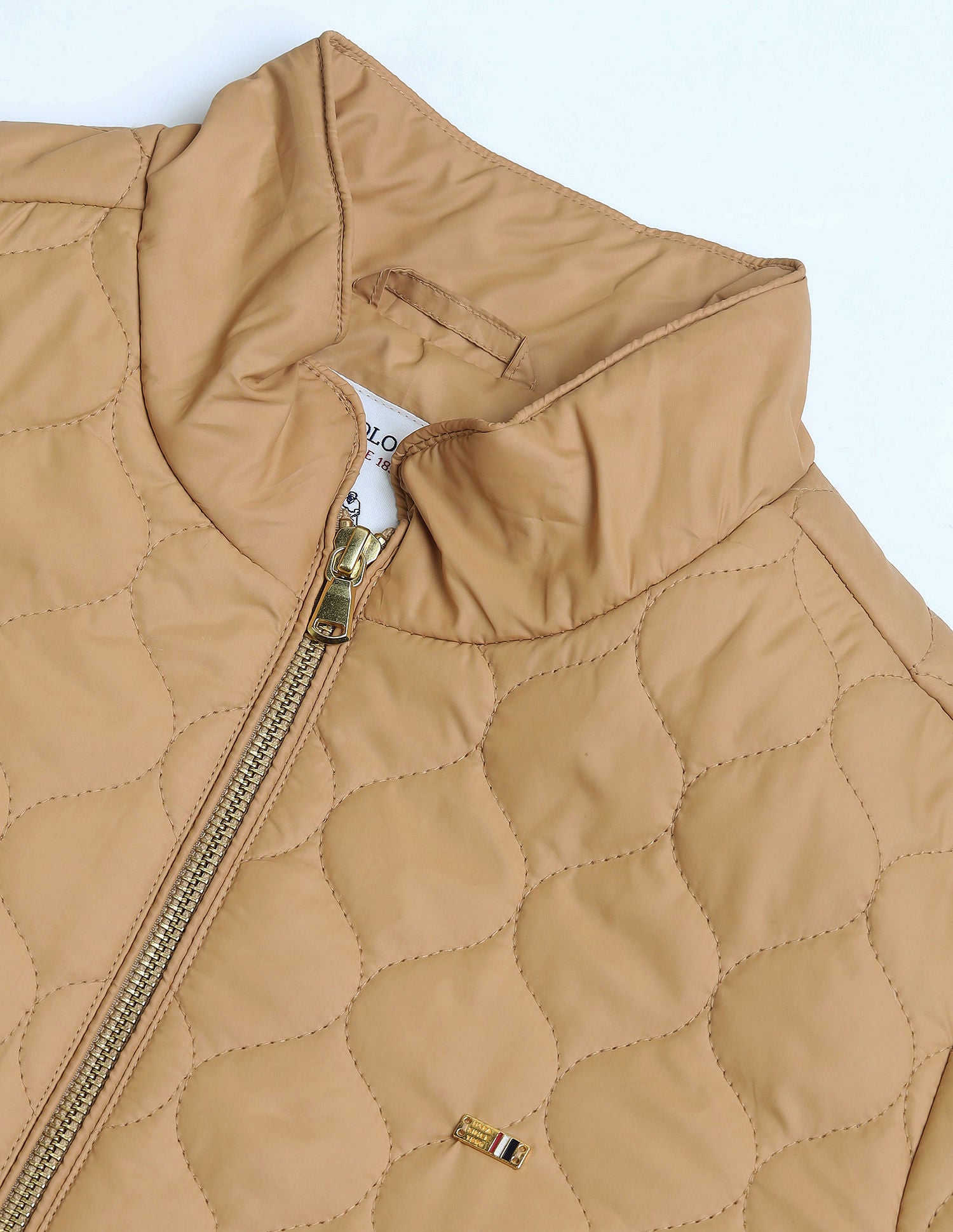 High Neck Puffer Jacket Beige - U.S. POLO ASSN. | Large