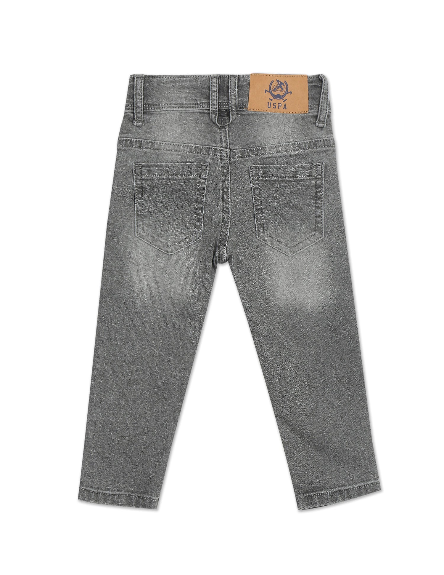 Boys Grey Slim Fit Mid Rise Jeans Grey - U.S. POLO ASSN. | Large