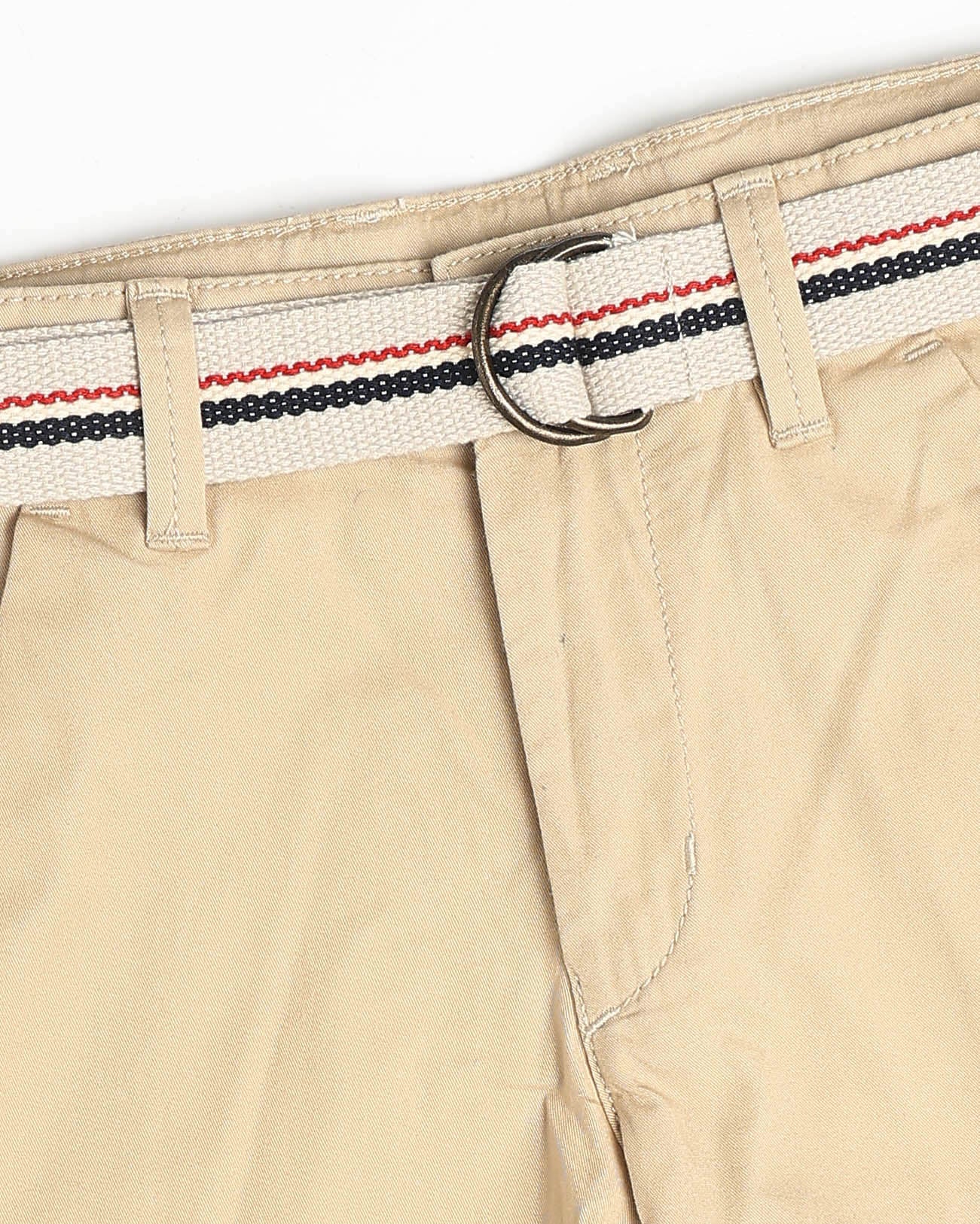 Mid Rise Relaxed Fit Shorts Beige - U.S. Polo Assn. India | Large
