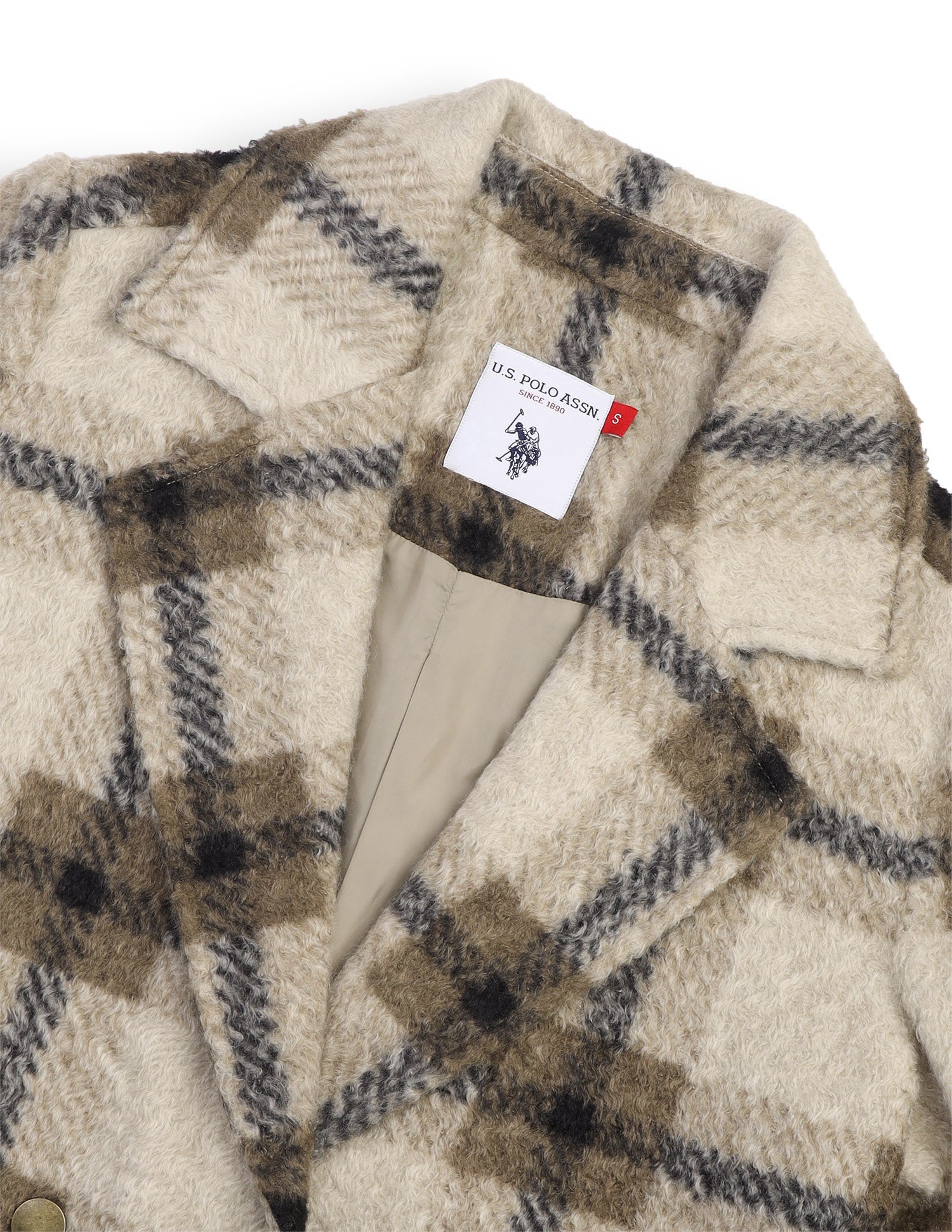 Checked Regular Fit Jacket Beige - U.S. Polo Assn. India | Large