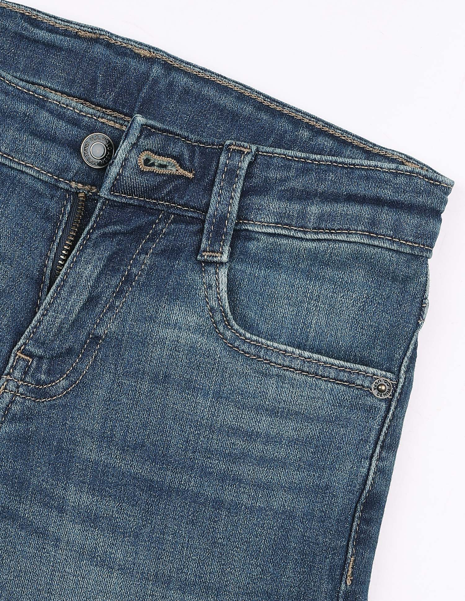 Relaxed Fit Whiskered Jeans Tinted Blue - U.S. Polo Assn. India | Large