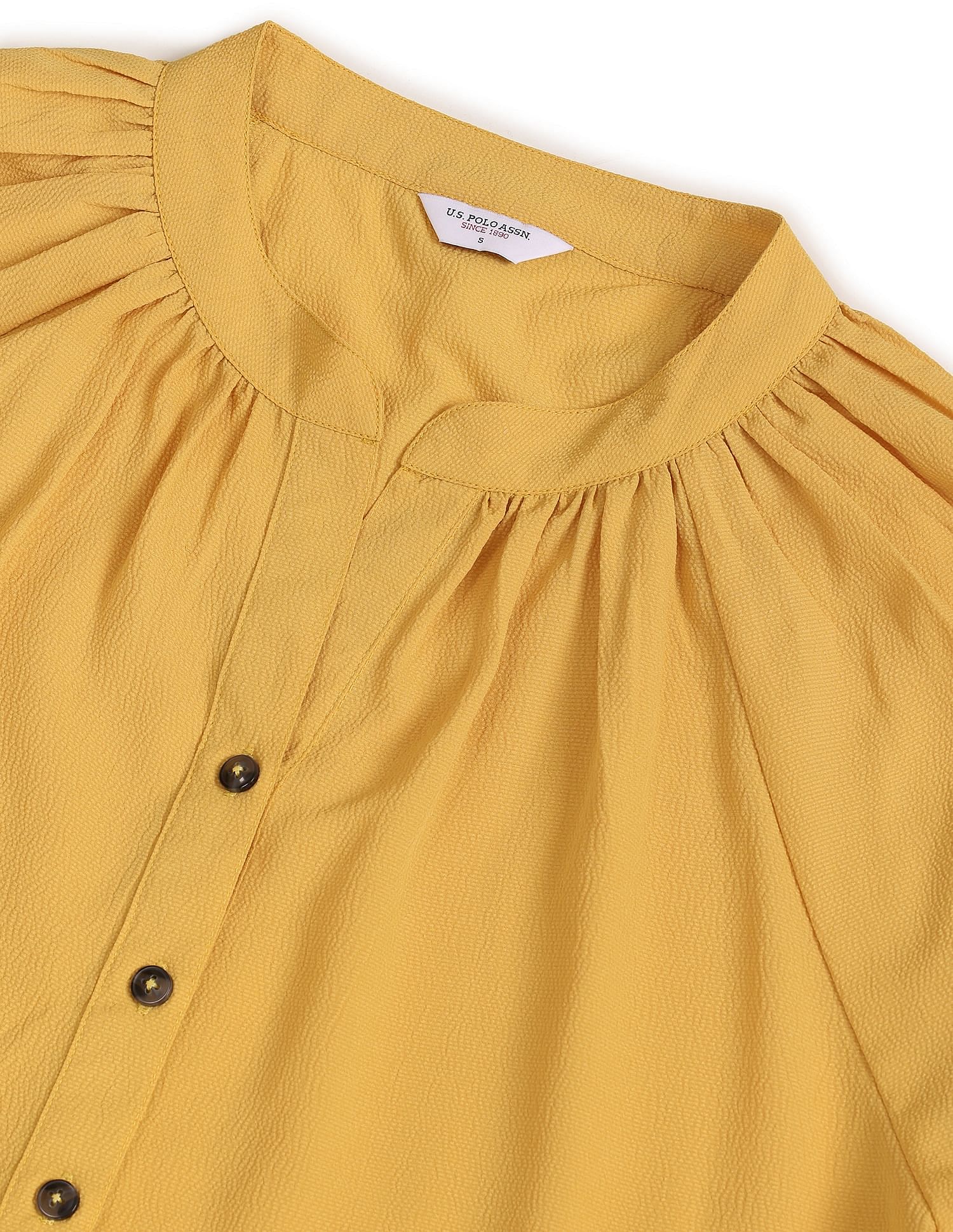 Full Button Closure Solid Top Yellow - U.S. POLO ASSN. | Large