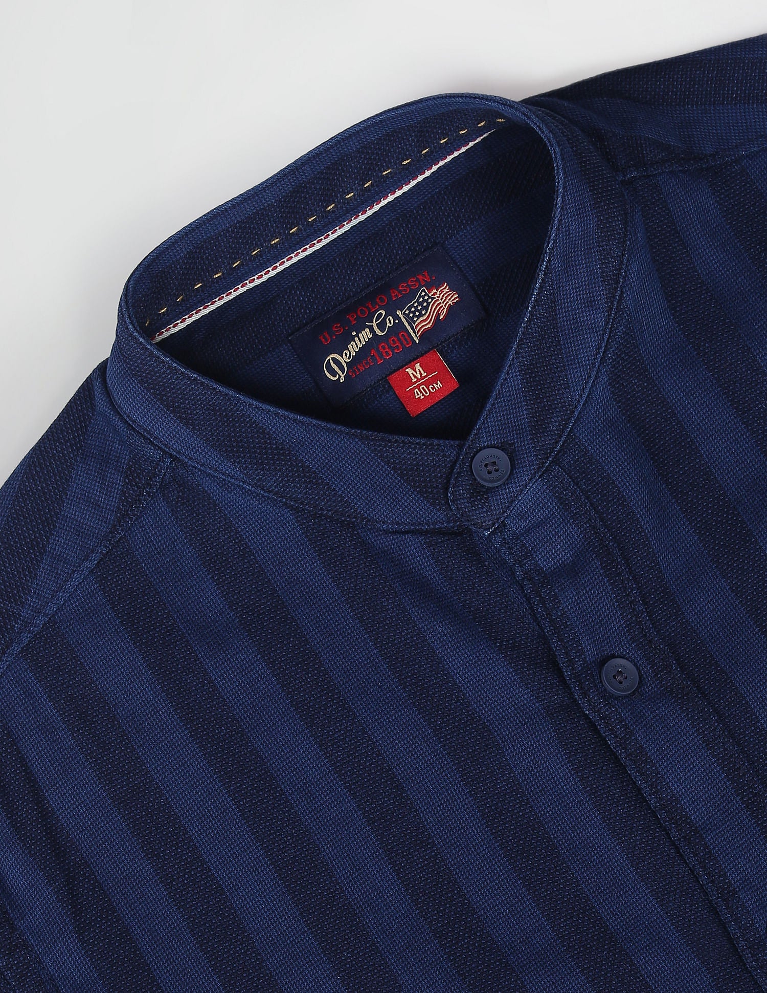 Vertical Stripe Cotton Shirt Blue - U.S. Polo Assn. India | Large