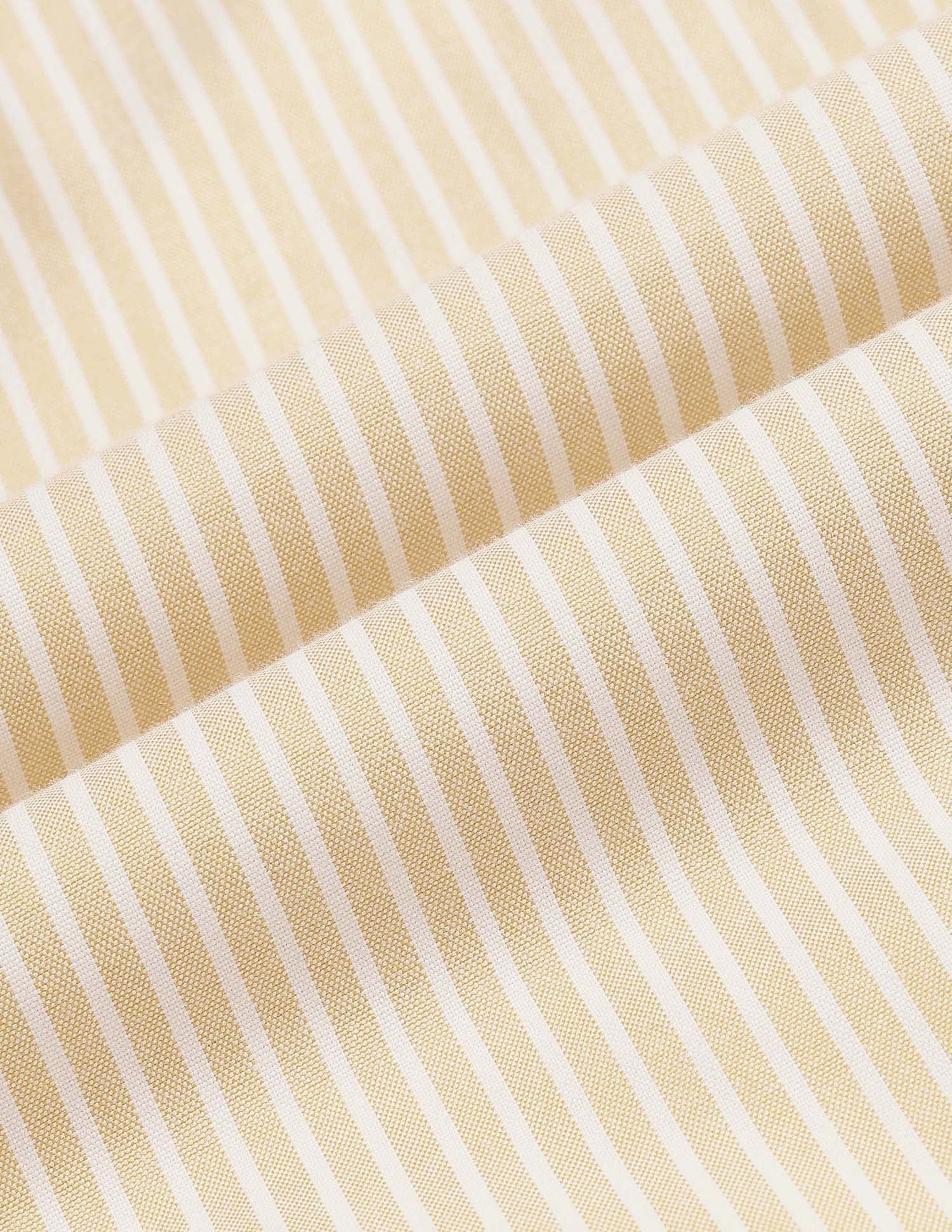 Vertical Striped Contrast Collar Shirt Light Yellow - U.S. Polo Assn. India | Large