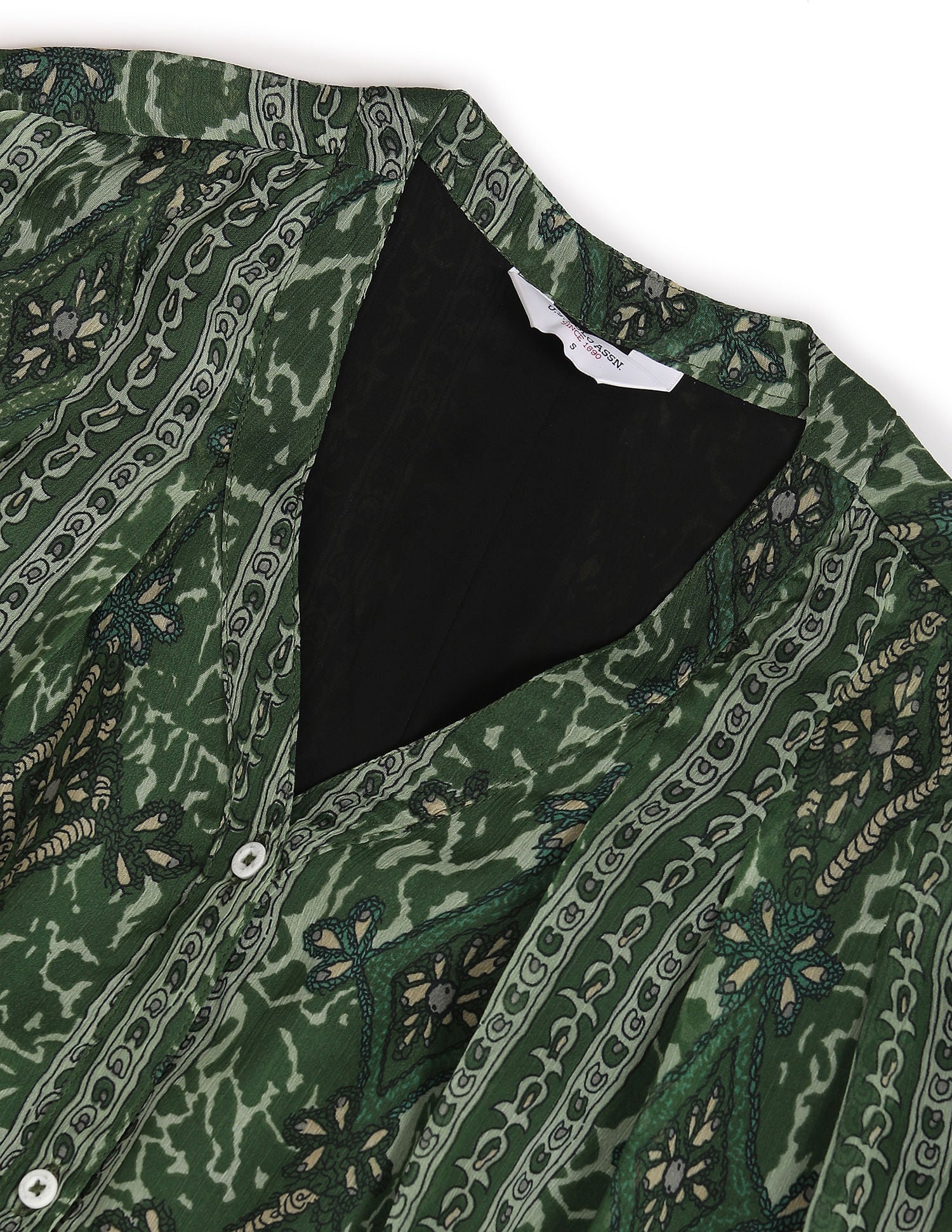 V-Neck Graphic Print Top Green - U.S. POLO ASSN. | Large