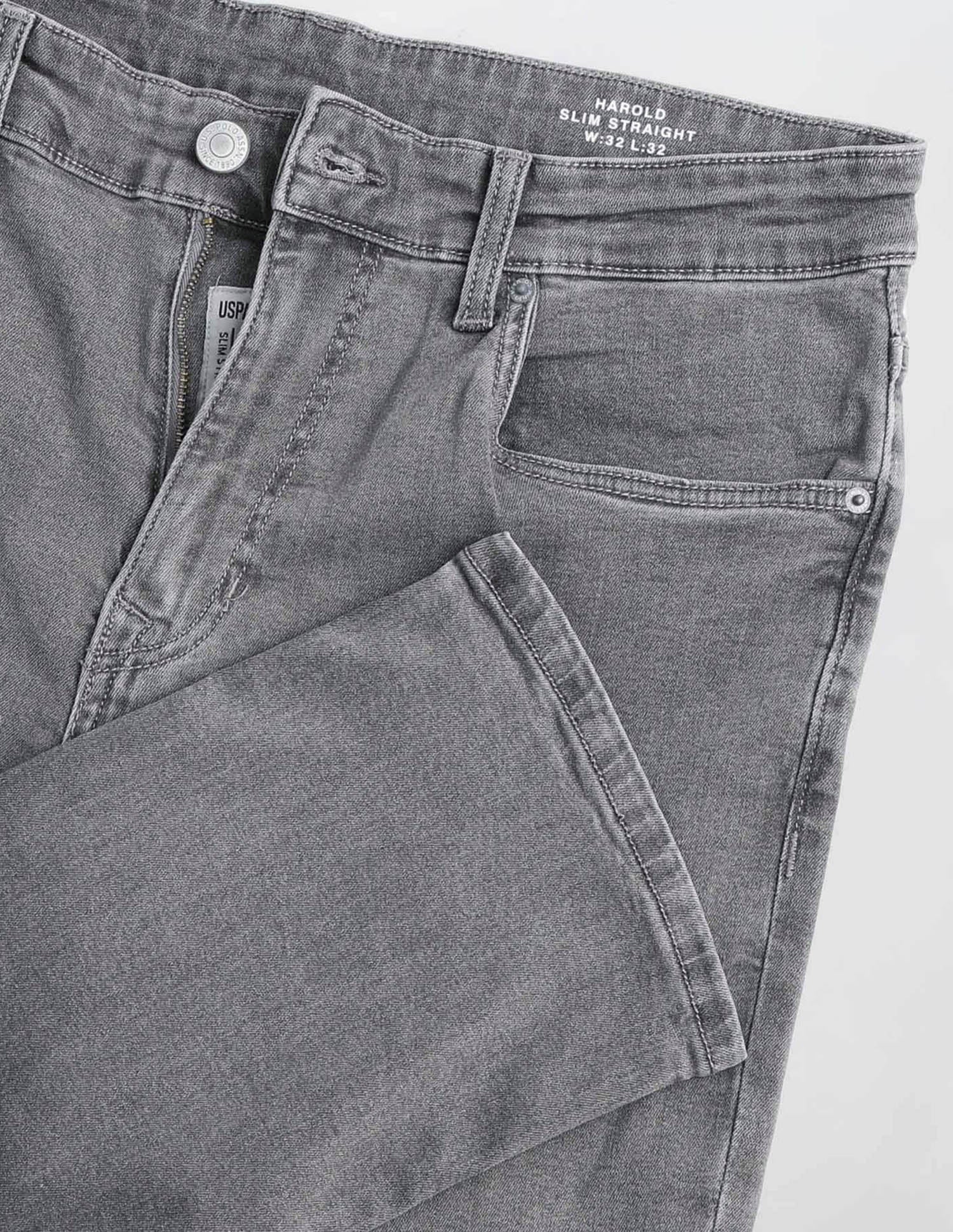 Harold Slim Straight Fit Grey Jeans Grey - U.S. POLO ASSN. | Large