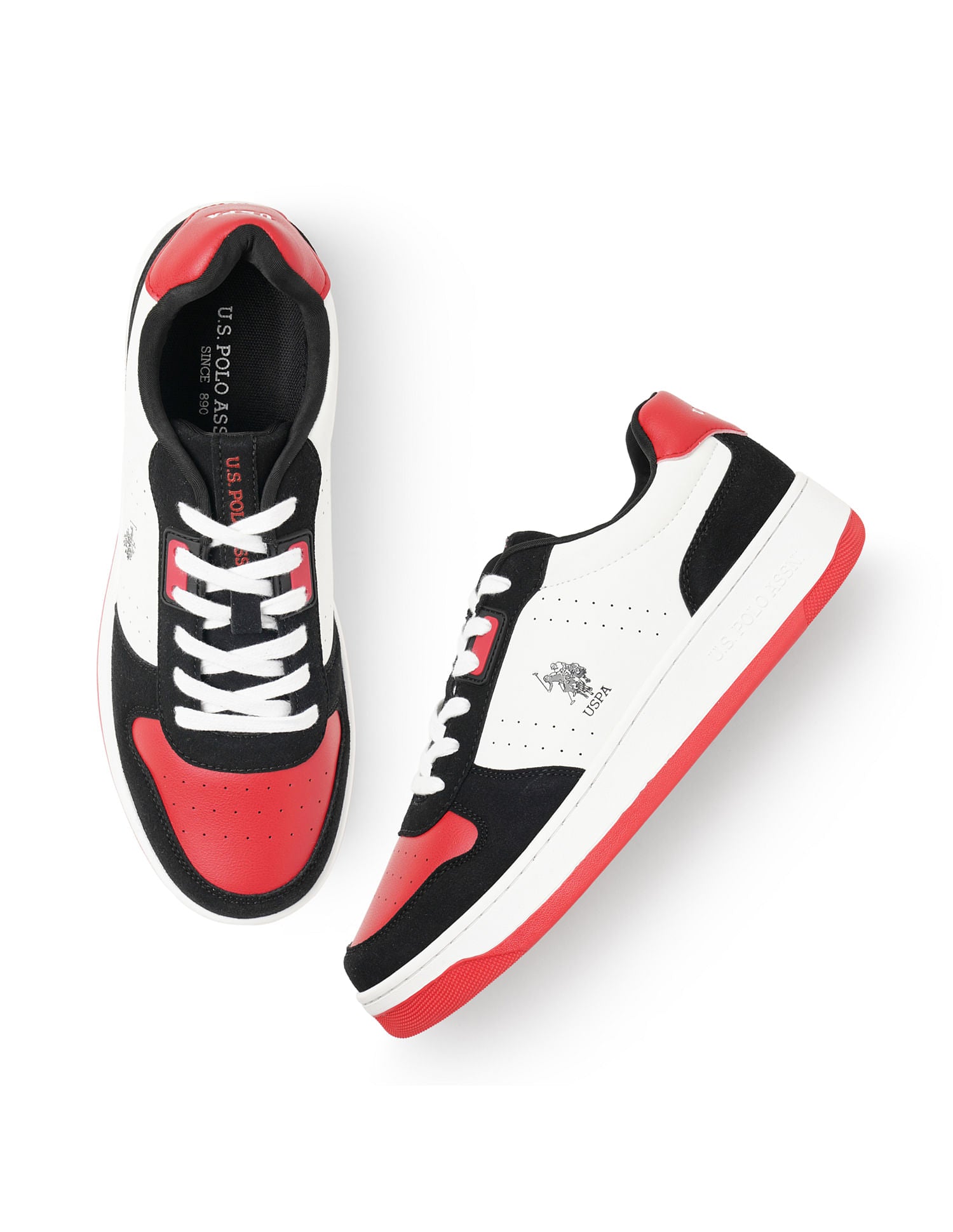 Men Oakley Red Retro Court Sneakers Red - U.S. POLO ASSN. | Large