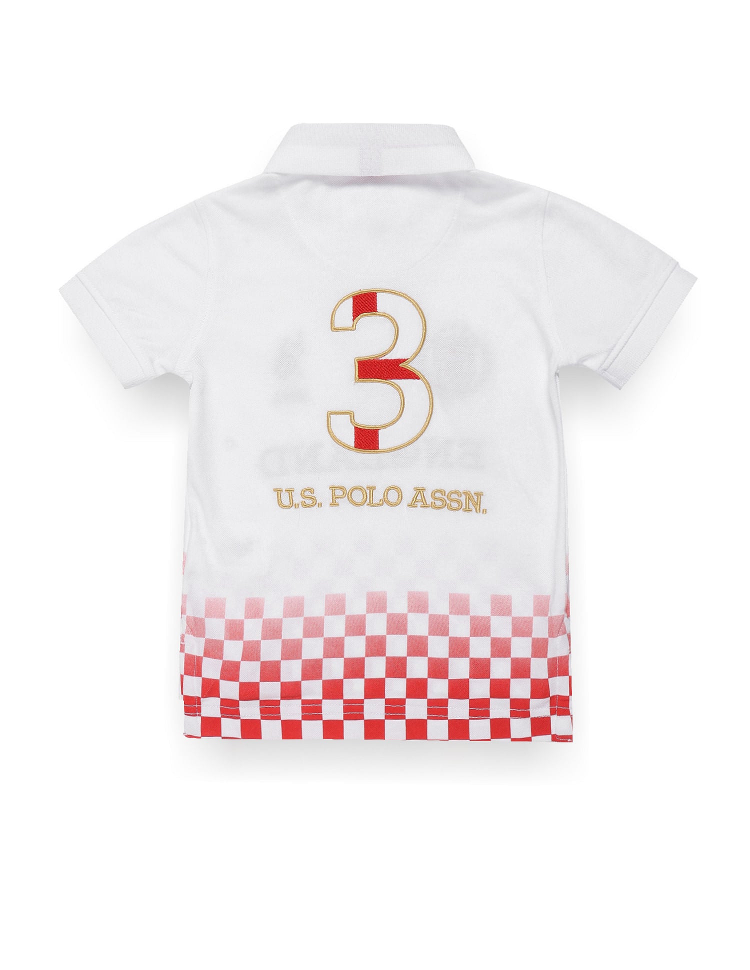 Boys Gradient Check Polo Shirt White - U.S. POLO ASSN. | Large