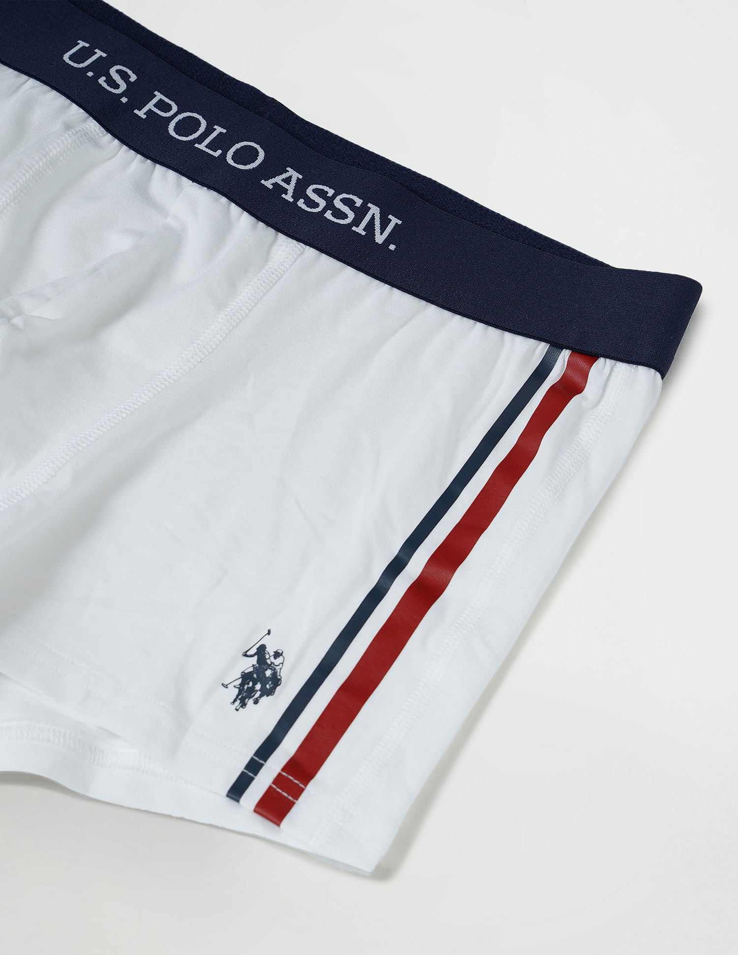 Signature Stripe Antibacterial ET001 Trunks - Pack Of 1 White - U.S. POLO ASSN. | Large