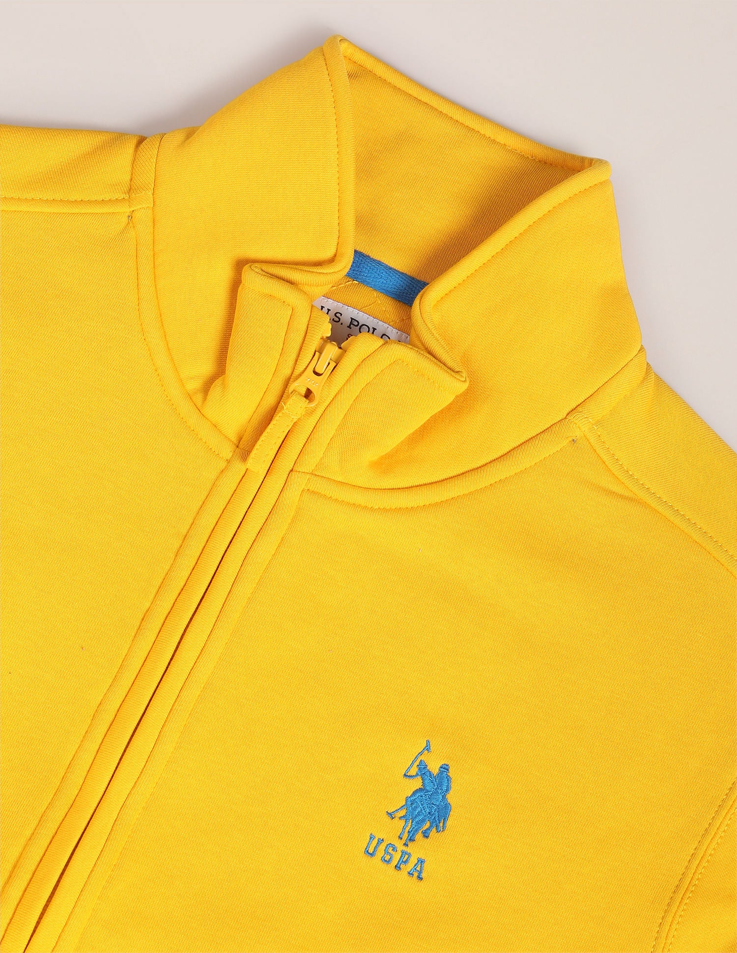 High Neck Solid Sweatshirt Yellow - U.S. Polo Assn. India | Large
