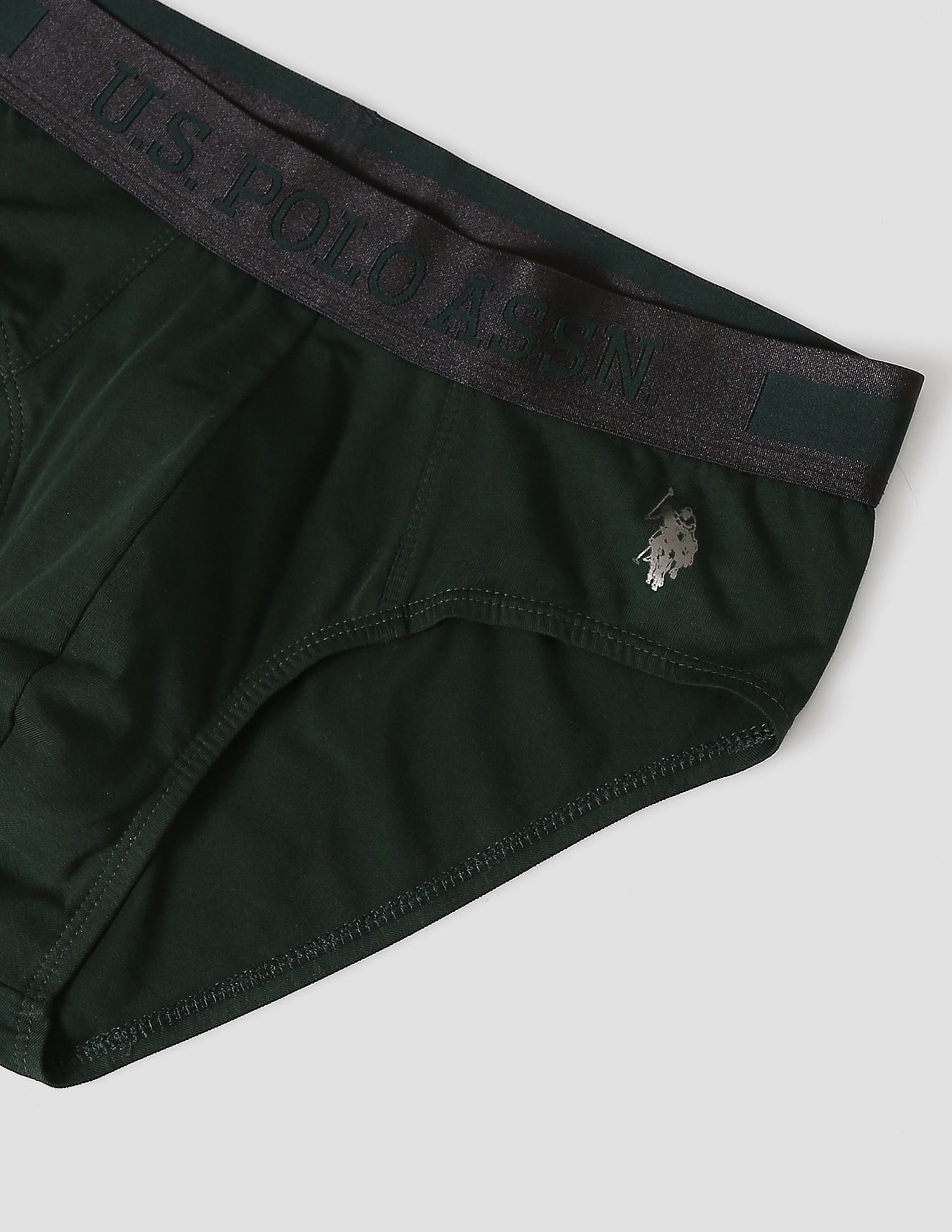 Mid Rise Solid PB001 Premium Briefs - Pack Of 1 Scarab - U.S. POLO ASSN. | Large