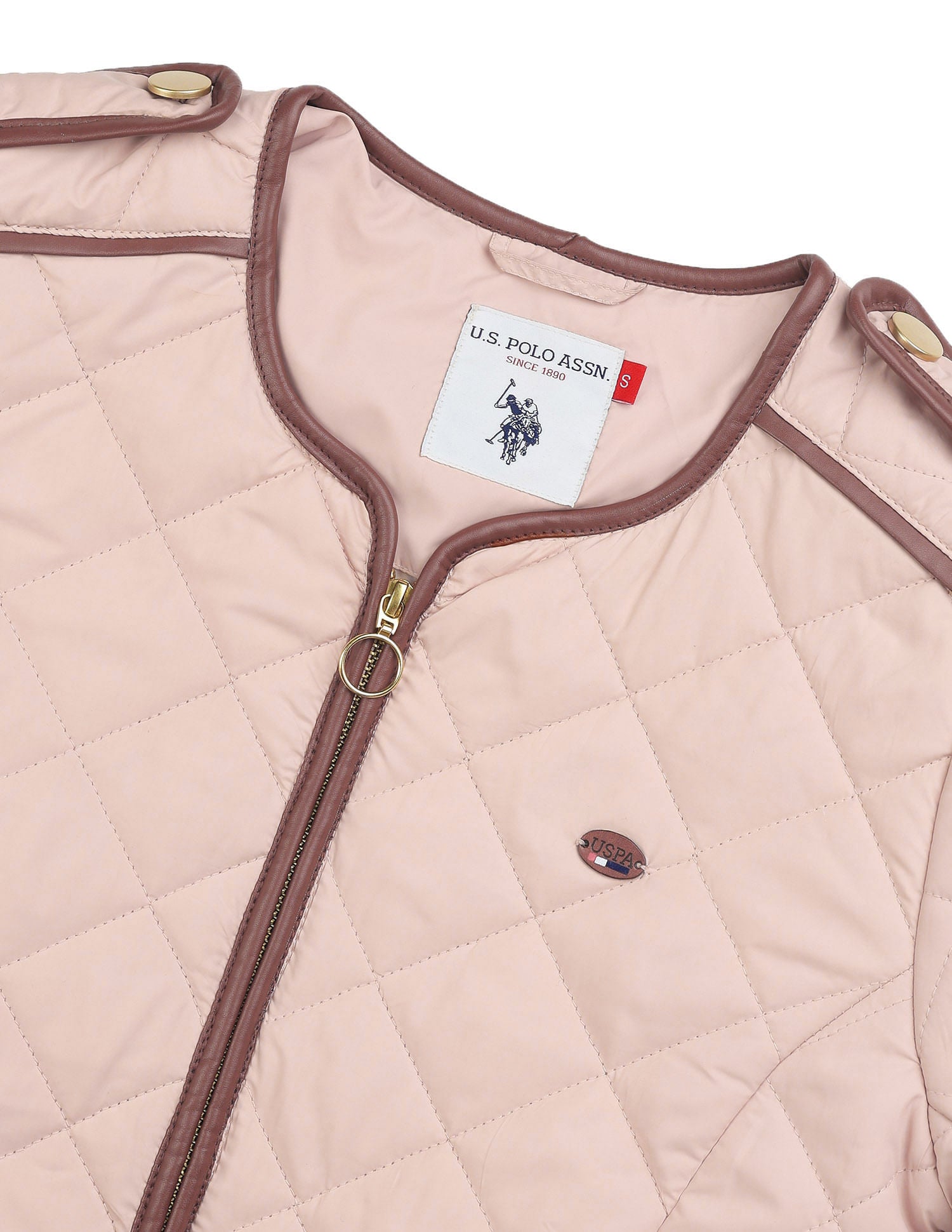 Solid Quilted Jacket Pink - U.S. Polo Assn. India | Large