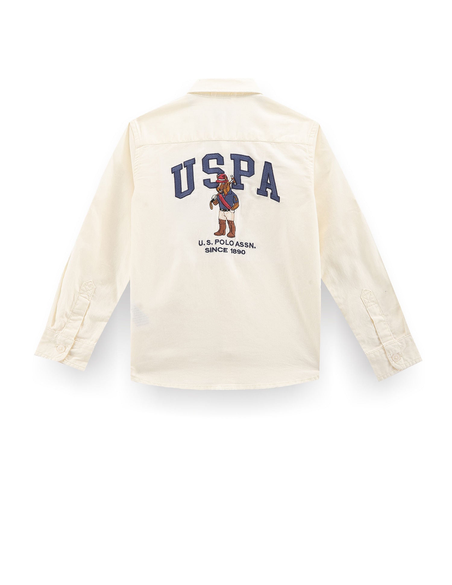 Boys Brand Embroidered Shirt Ecru - U.S. POLO ASSN. | Large