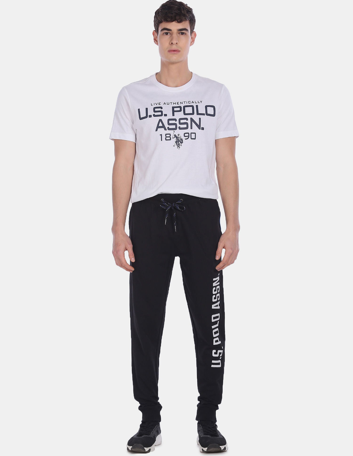 Comfort Fit Solid I675 Joggers - Pack Of 1 Black - U.S. POLO ASSN. | Large