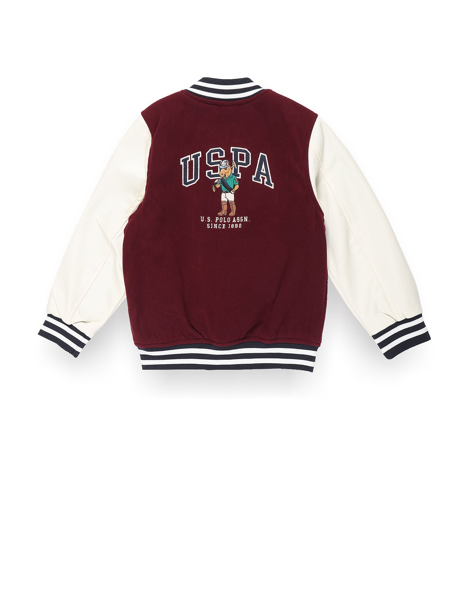 Boys Chuck Varsity Bomber Jacket Maroon - U.S. POLO ASSN. | Large