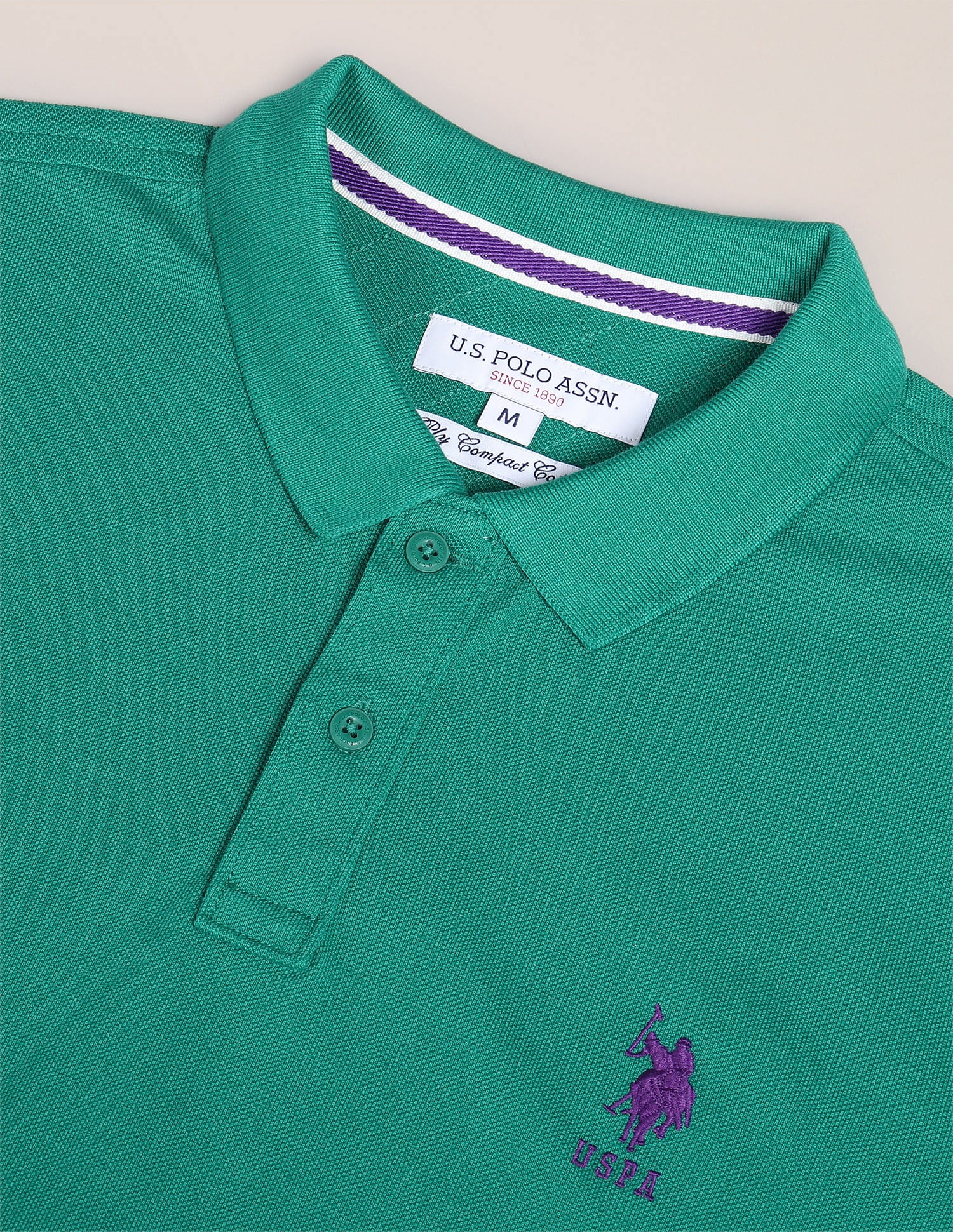Solid Pique Polo Shirt Dark Green - U.S. POLO ASSN. | Large