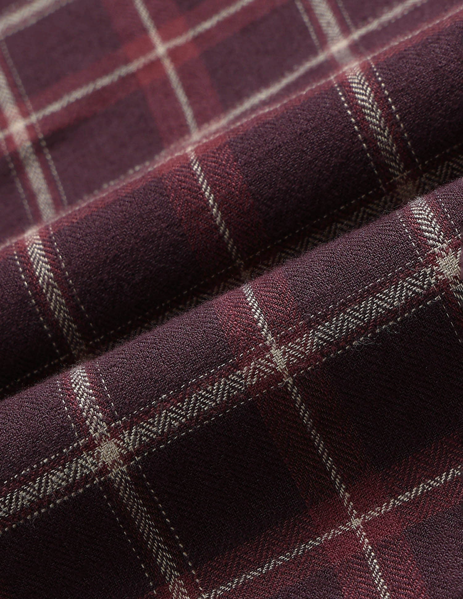 Grid Tattersall Checked Herringbone Shirt Wine - U.S. POLO ASSN. | Large