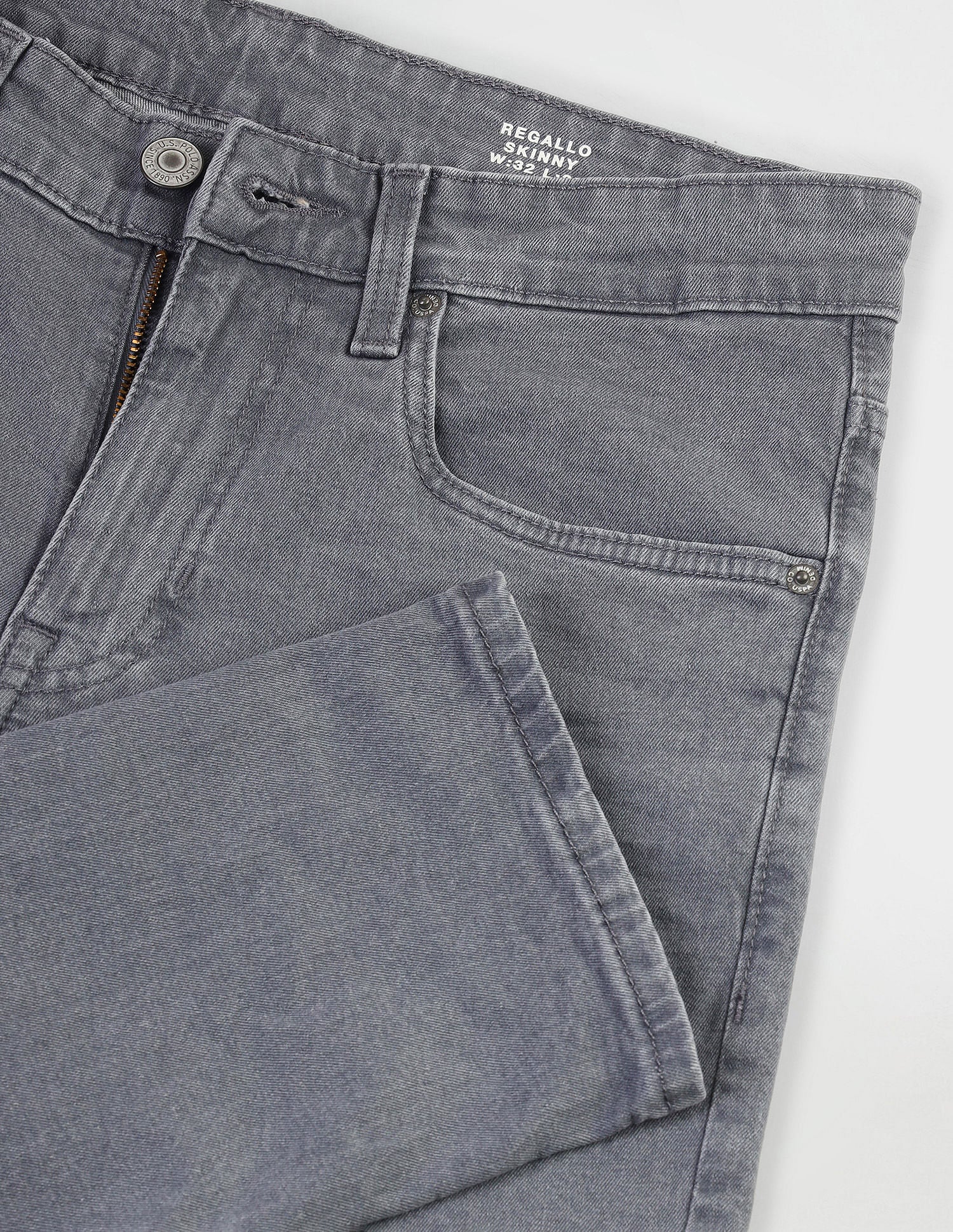 Regallo Skinny Fit Grey Jeans Grey - U.S. Polo Assn. India | Large