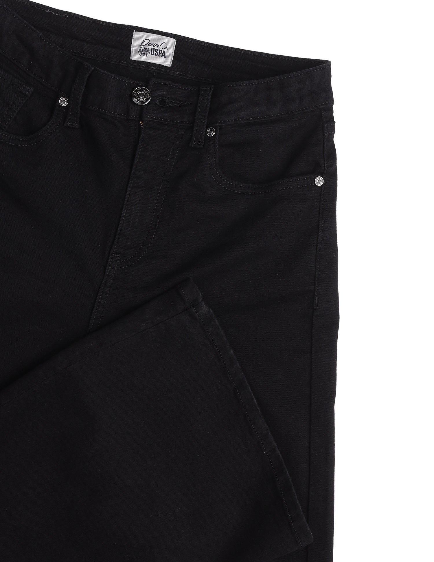 High Rise Flared Fit Jeans Jet Black - U.S. Polo Assn. India | Large