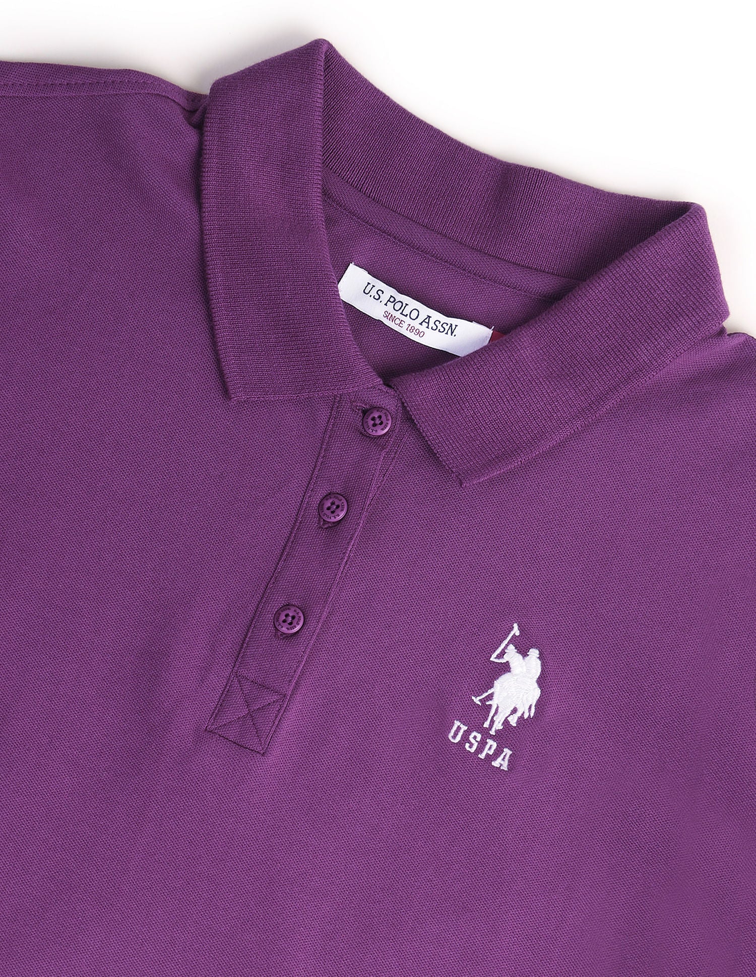 Cotton Stretch Logo Polo Shirt Purple - U.S. POLO ASSN. | Large