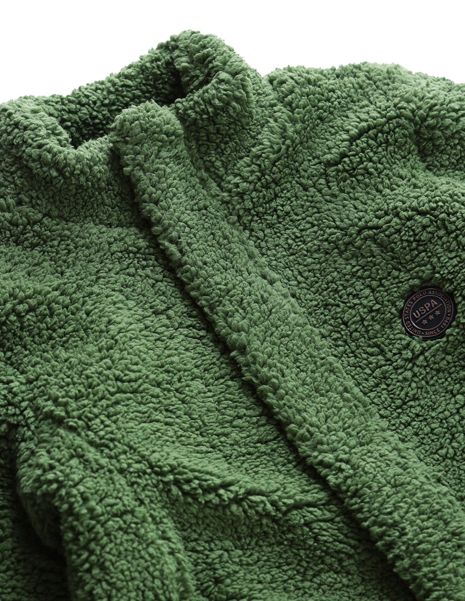 Boys Dark Green Solid Sherpa Jacket Dark Green - U.S. POLO ASSN. | Large