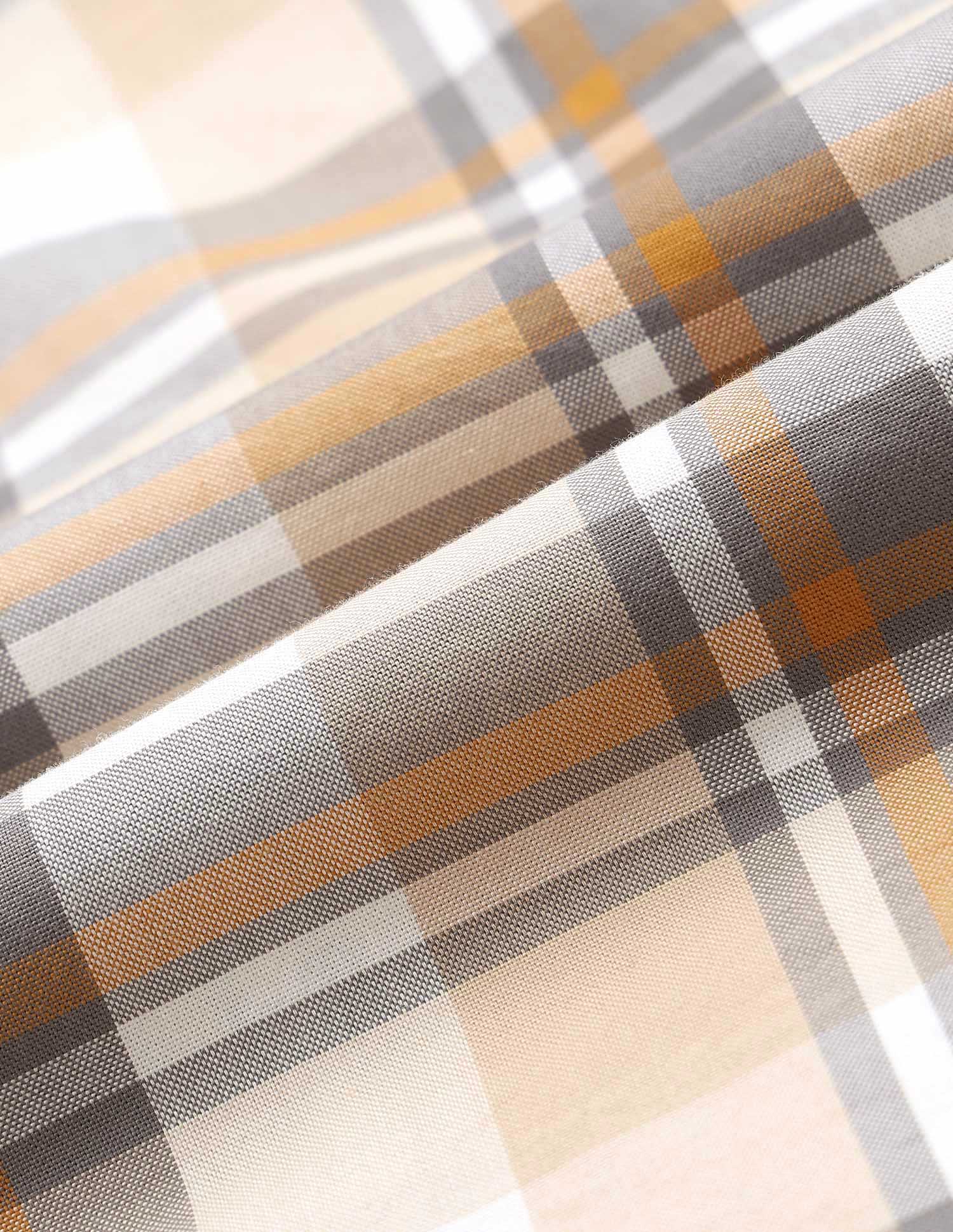 Plaid Checked Pure Cotton Shirt Beige - U.S. Polo Assn. India | Large
